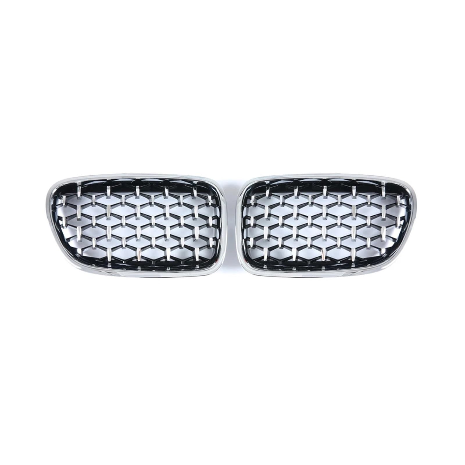 Auto Frontgrill Diamant-Frontstoßstangen-Nierengitter Auto-Styling Renngrill, Autogrill Für 5 Series GT F07 528i 535i 550i 2009–2017 Kühlergrill(All Silver) von RFSHOP