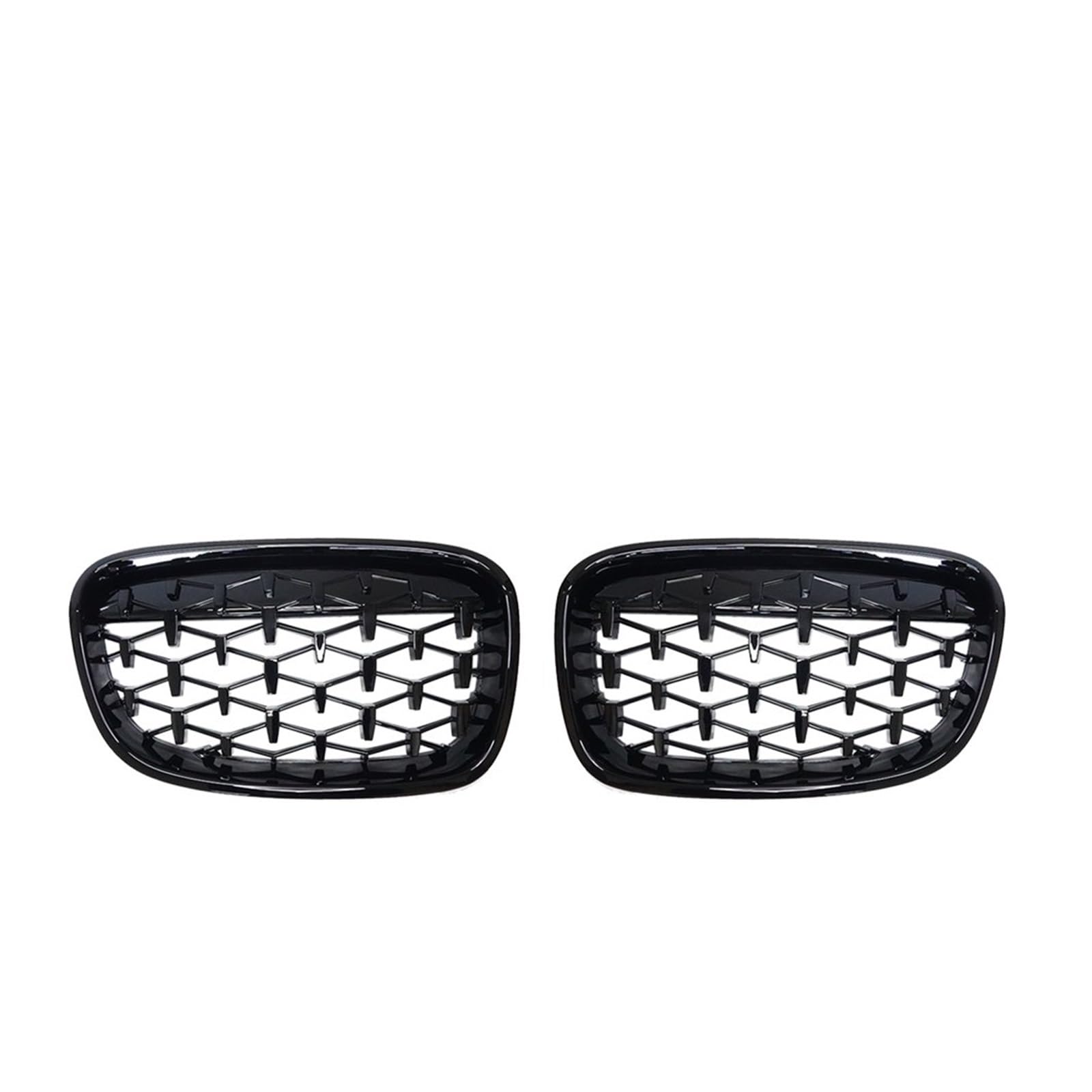 Auto Frontgrill EIN Paar Für 1er F20 F21 116i 118i 2011 2012 2013 2014 Diamantgrill Nieren-Renngitter Mesh Meteor Style Autozubehör Kühlergrill(Glossy Black) von RFSHOP