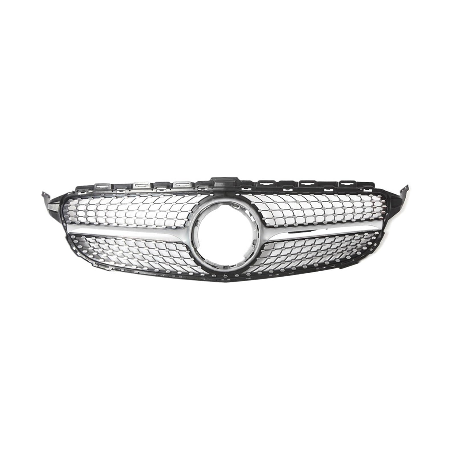 Auto Frontgrill Frontgrill Racing Grill Diamant Stil Mesh Für Benz C W205 C205 S205 C180 C200 C250 C260 C300 2019 2020 2021 Kühlergrill(Diamond- Silver) von RFSHOP