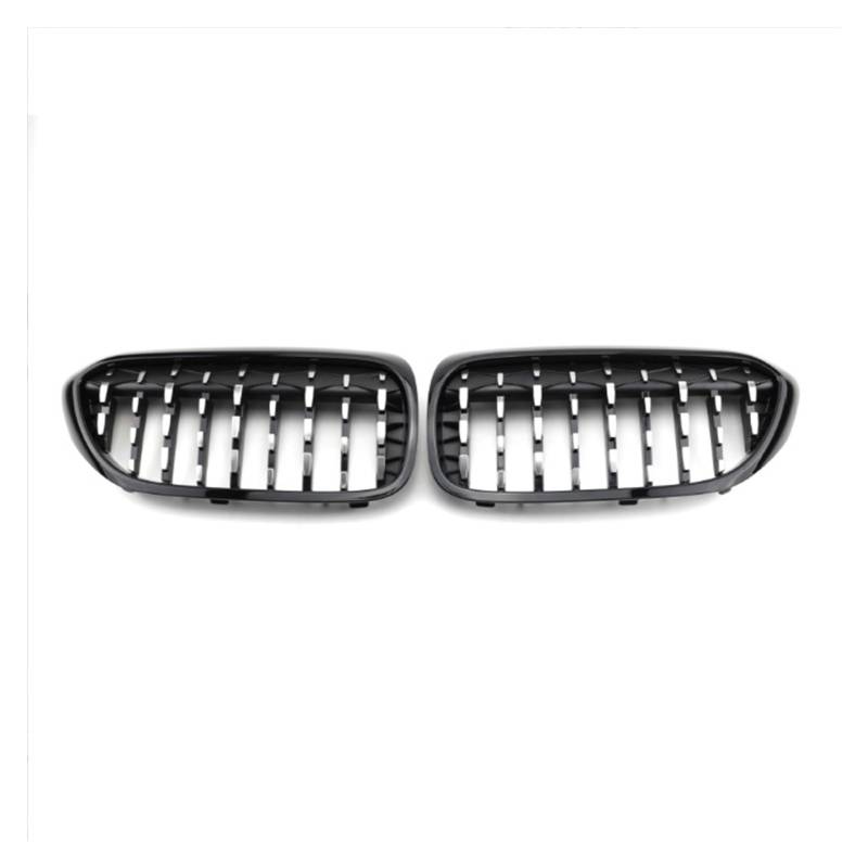 Auto Frontgrill Frontgrills Für 5er G30 G38 2017–2020, Glänzend Schwarzer Diamant-Nierengrill Ersatz-Racing-Frontstoßstangengitter Kühlergrill(Dia Half Silver) von RFSHOP