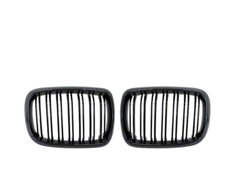 Auto Frontgrill Fronthaube Nierengrill Stoßstange Schwarz Doppelgrill Ersatzteil Autozubehör Für F15 X5 F16 X6 2014 2015 2016 2017 Kühlergrill(Double Line Black) von RFSHOP