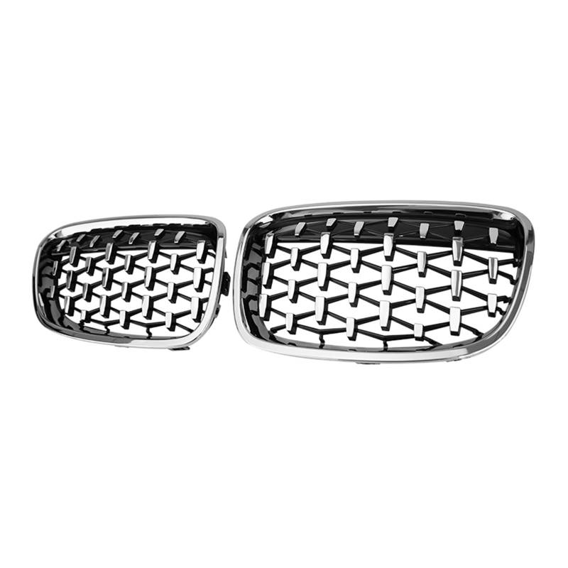 Auto Frontgrill Für 1er F20 F21 2011-2014 Silber Diamantgrill Auto Front Nieren Ersatzgitter Renngrill Zubehör Kühlergrill(All Silver) von RFSHOP