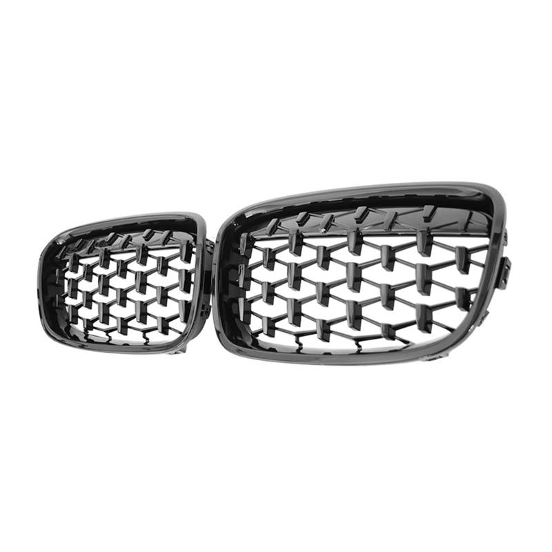 Auto Frontgrill Für 1er F20 F21 2011-2014 Silber Diamantgrill Auto Front Nieren Ersatzgitter Renngrill Zubehör Kühlergrill(Gloss Black) von RFSHOP