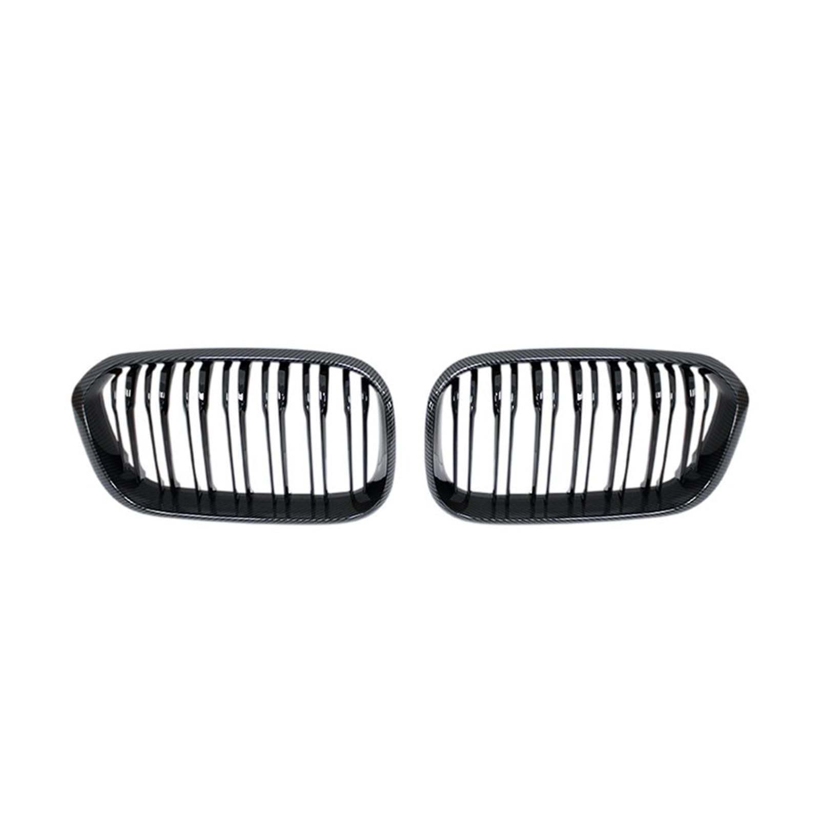 Auto Frontgrill Für 1er F20 F21 LCI 120i 2016 2017 Doppellamellen-Ersatzgrill Auto Frontstoßstangengitter Nieren-Renngrill Kühlergrill(Double Line Carbon) von RFSHOP