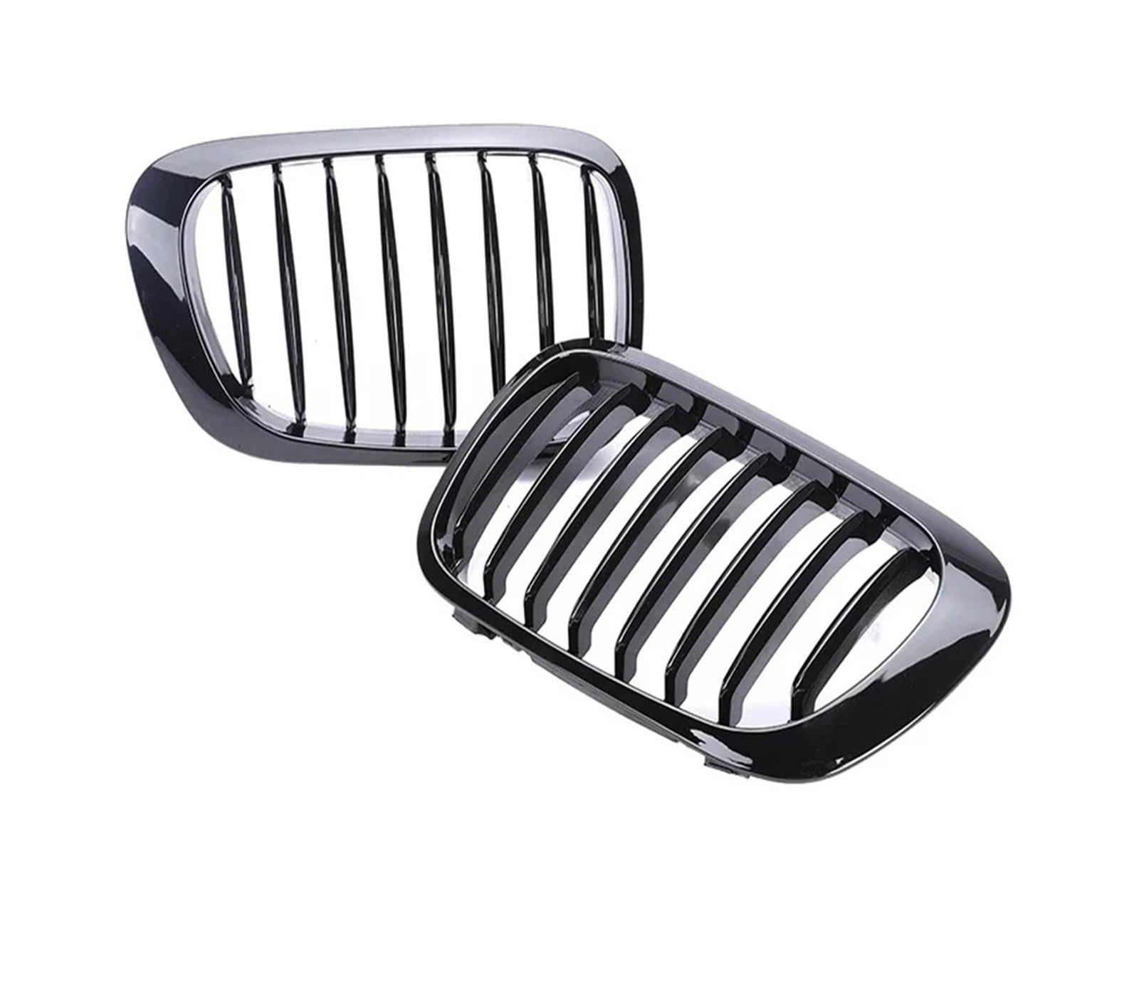 Auto Frontgrill Für 3er E46 Grill 1998-2001 2/4 Türen Auto Front Nierengrill 318i 320i 325i 330i Glanz Schwarz Racing Grille Zubehör Kühlergrill(2 Single Gloss Black) von RFSHOP