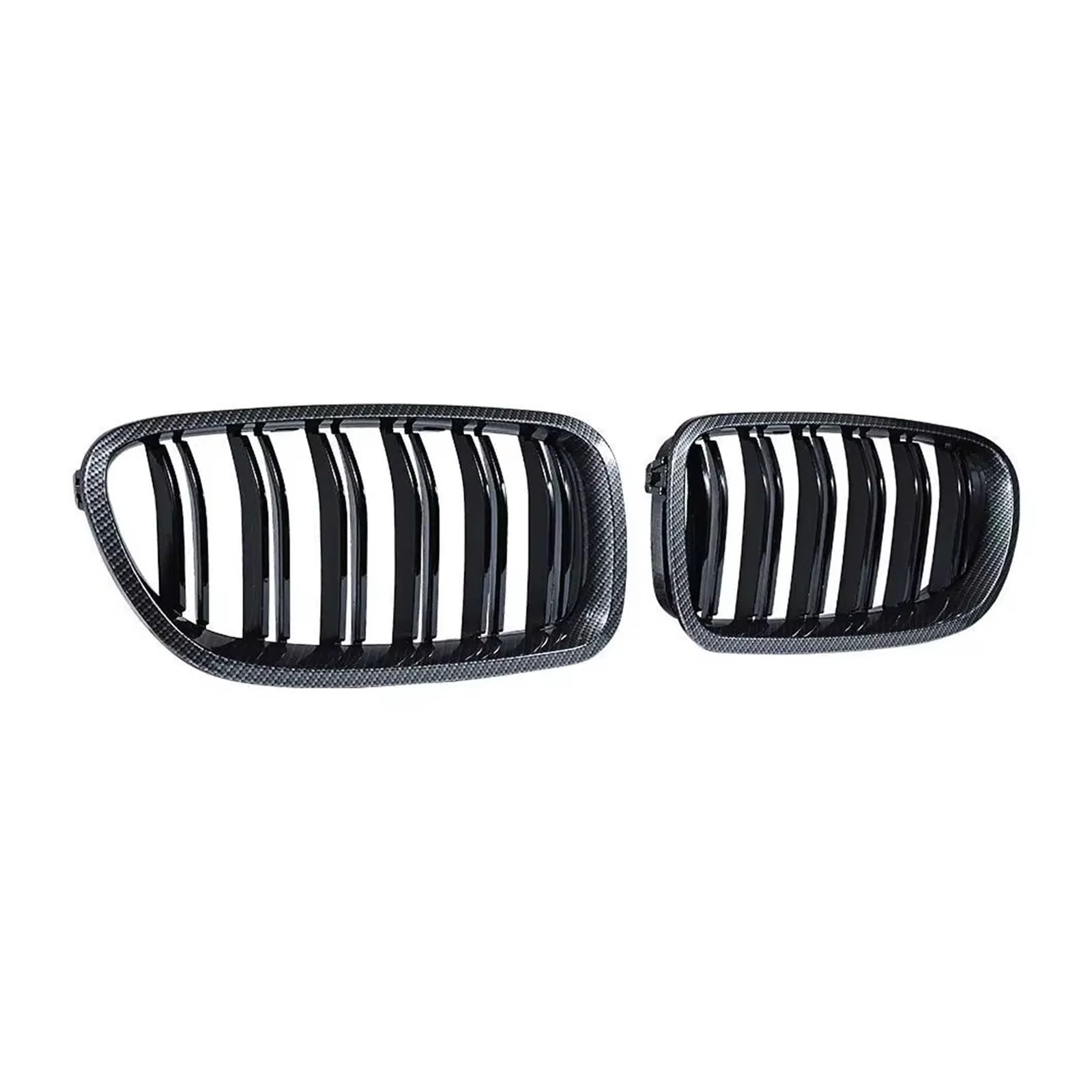 Auto Frontgrill Für 5 Series F10 F11 F18 520d 530d 540i 2010 2011 2012-2015 2016 2017 Auto Glanz Schwarz Niere Grill Dual Lamellen Racing Grill Ersatz Teil Kühlergrill(Carbon Look) von RFSHOP