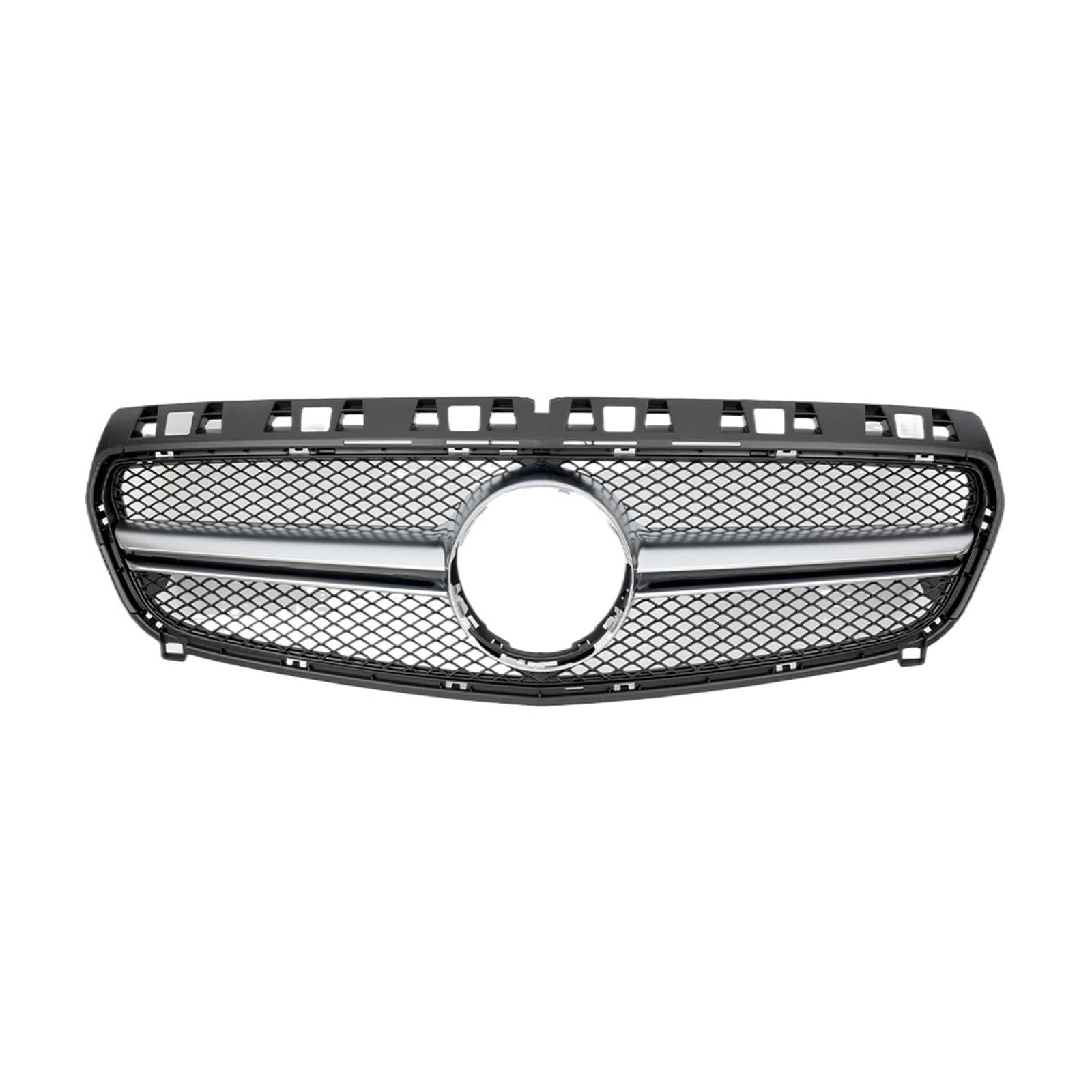 Auto Frontgrill Für Benz A-Klasse W176 A180 A200 A250 A45 2013 2014 2015 AMG Chrom Black Diamonds Style Kühlergrill Schwarz GTR Frontstoßstangengrill Kühlergrill(AMG-Silver) von RFSHOP