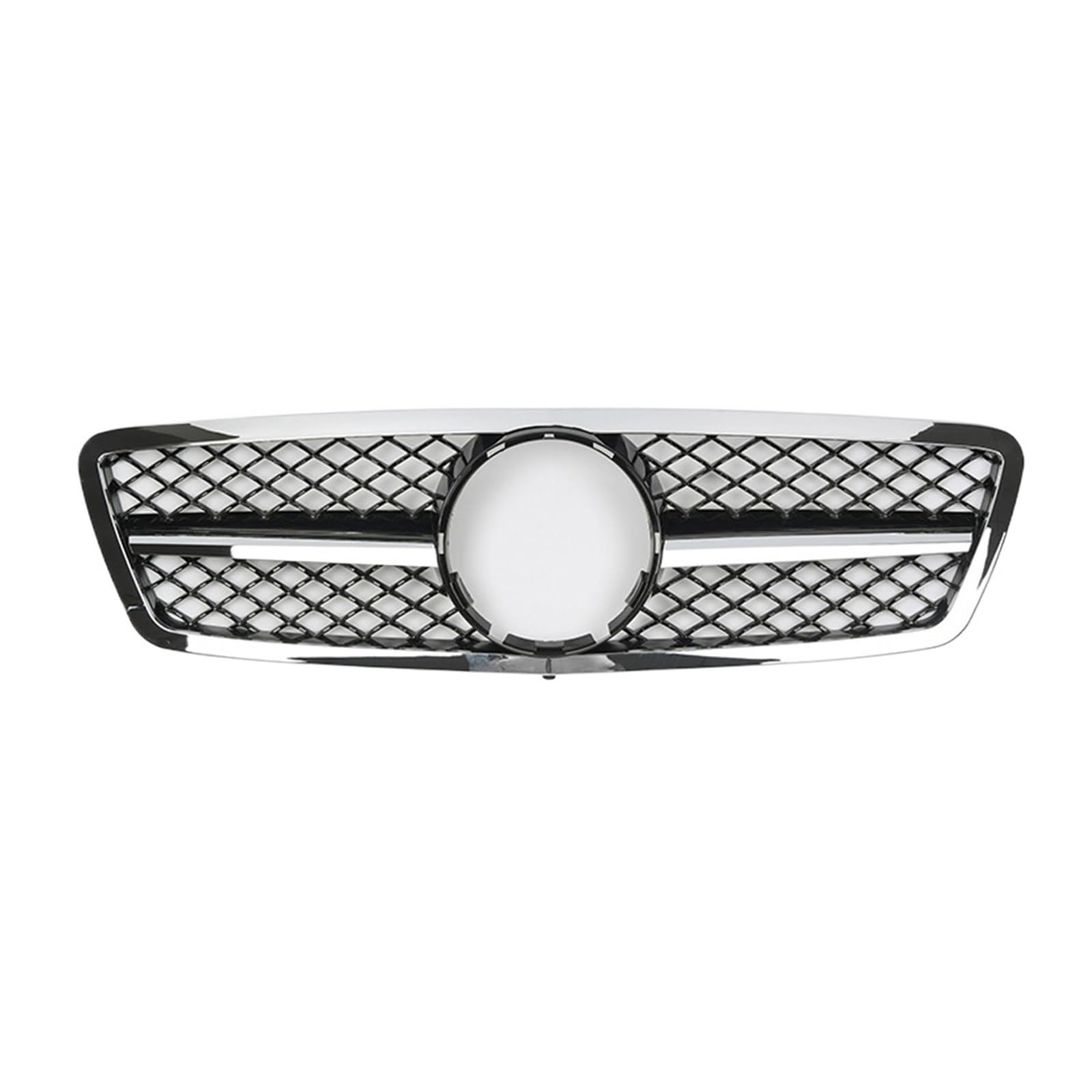 Auto Frontgrill Für Benz C-Klasse W203 2001-2007 C200 C240 ​​C320 Kühlergrill Im Chrom-Silber-Diamanten-Stil Schwarzer Frontstoßstangengrill Im GTR-Stil Kühlergrill(AMG-Chrome Black) von RFSHOP