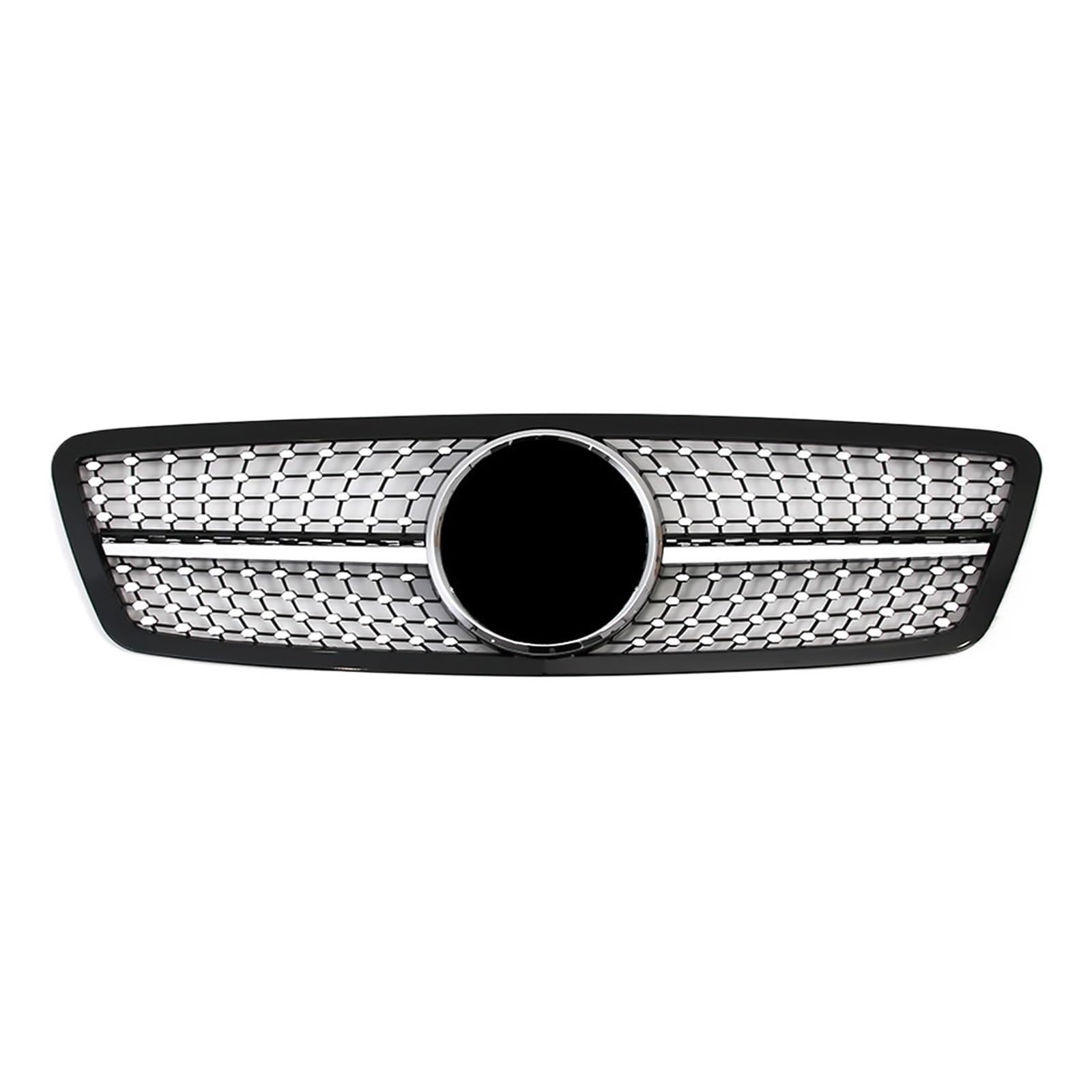 Auto Frontgrill Für Benz C-Klasse W203 2001-2007 C200 C240 ​​C320 Kühlergrill Im Chrom-Silber-Diamanten-Stil Schwarzer Frontstoßstangengrill Im GTR-Stil Kühlergrill(Diamond-Chrome 1 Pin) von RFSHOP