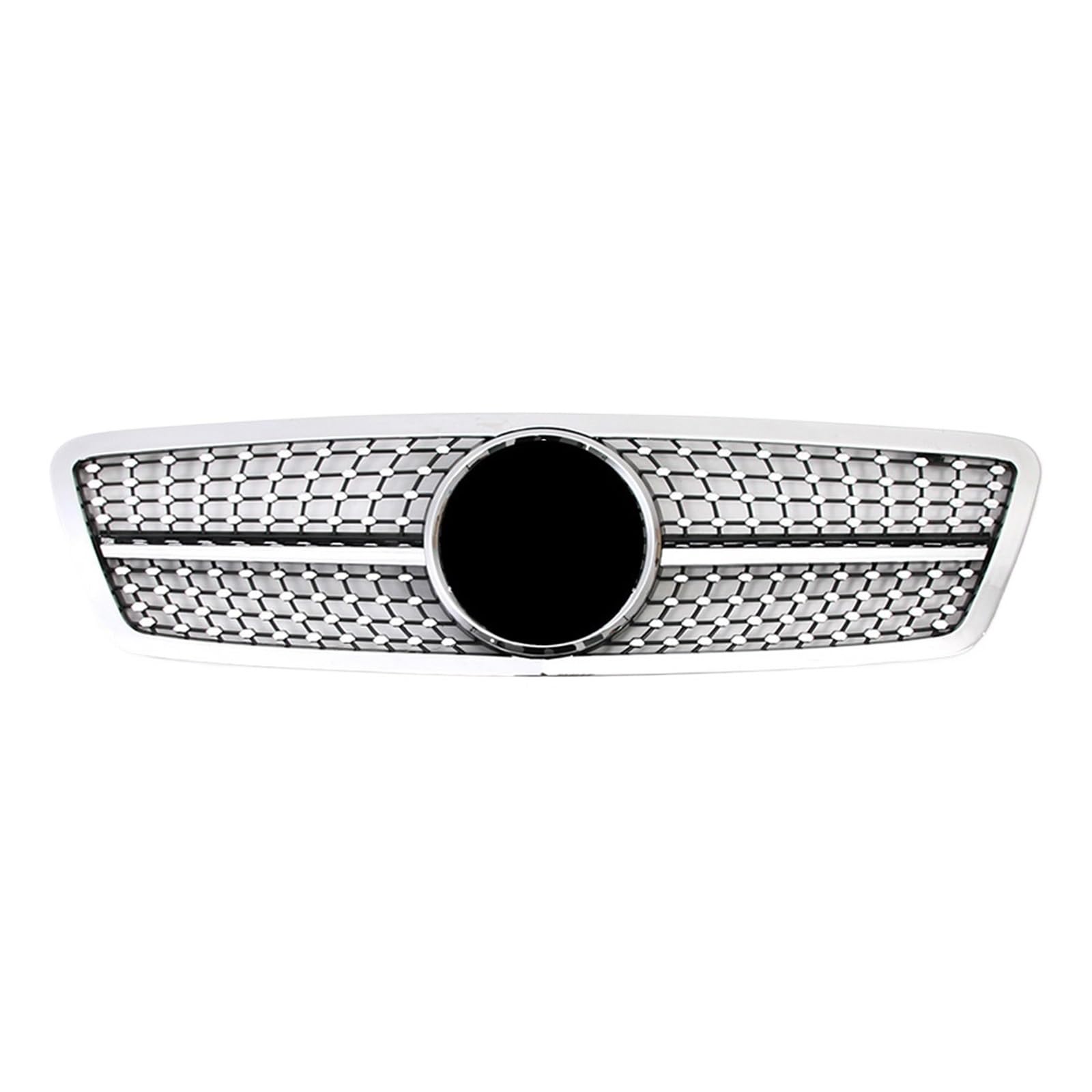 Auto Frontgrill Für Benz C-Klasse W203 2001-2007 C200 C240 ​​C320 Kühlergrill Im Chrom-Silber-Diamanten-Stil Schwarzer Frontstoßstangengrill Im GTR-Stil Kühlergrill(Diamond-Chrome Black) von RFSHOP