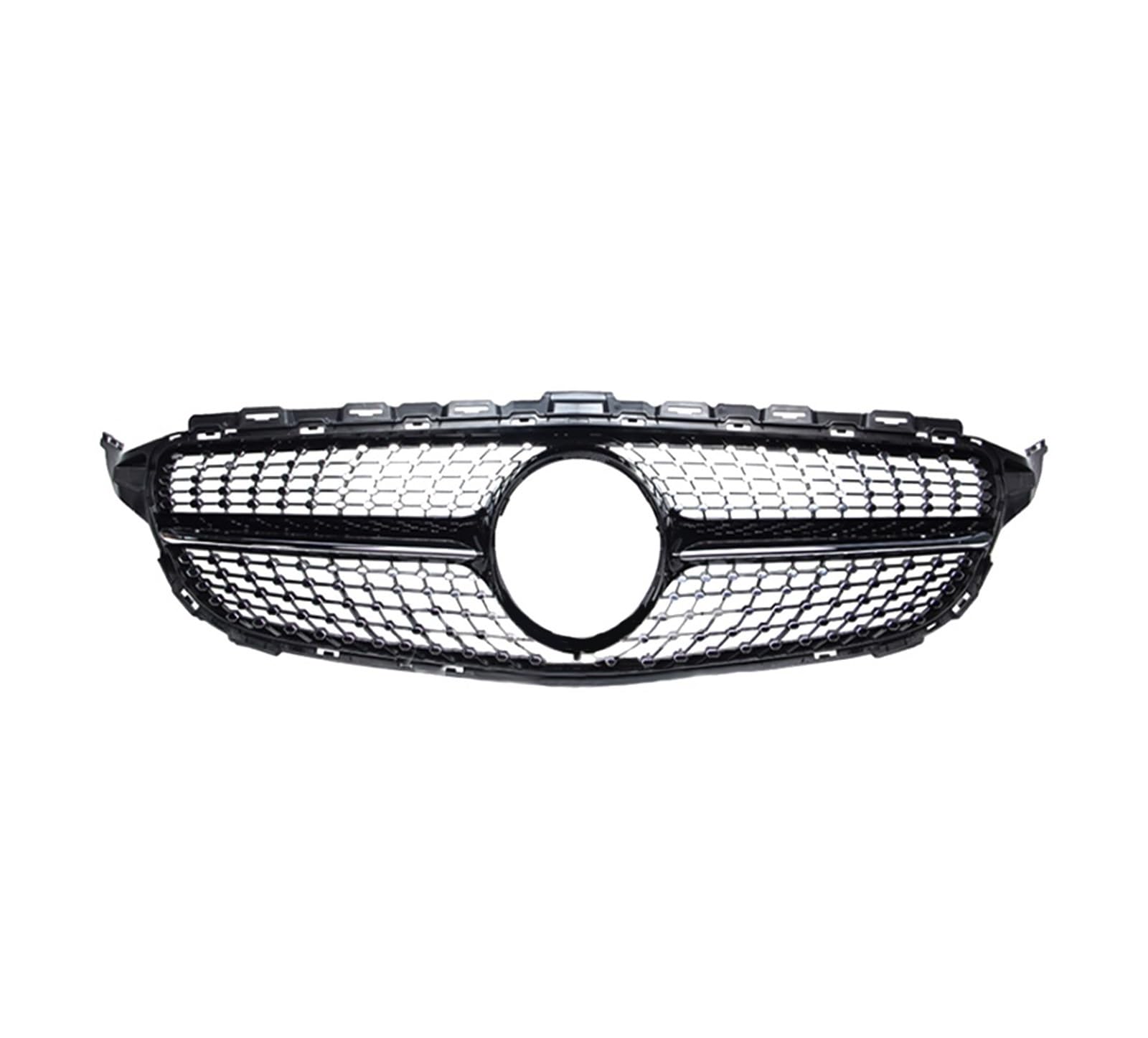 Auto Frontgrill Für Benz C-Klasse W205 2014-2018 Autozubehör Frontgrill Mittelnetz Grills Montage Rahmenabdeckung Dekorationsteile Kühlergrill(No Camera Black A) von RFSHOP