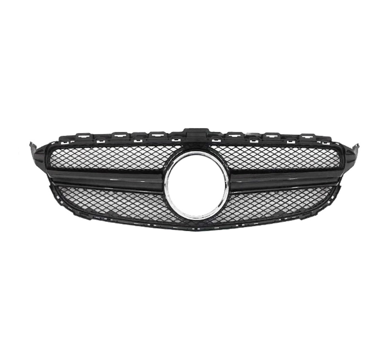 Auto Frontgrill Für Benz C-Klasse W205 2014-2018 Autozubehör Frontgrill Mittelnetz Grills Montage Rahmenabdeckung Dekorationsteile Kühlergrill(No Camera Black B) von RFSHOP