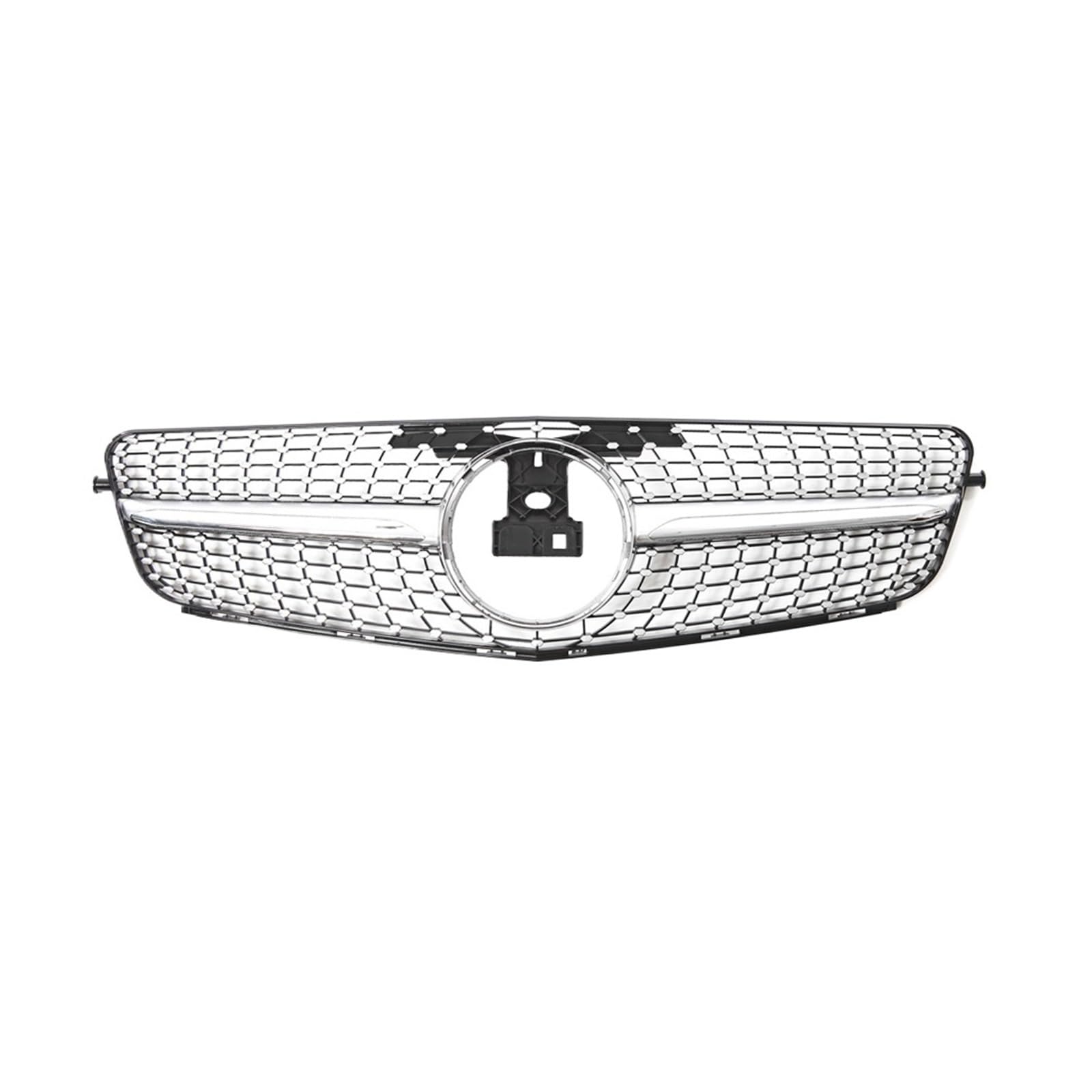 Auto Frontgrill Für Benz C W204 C43 C180 C200 C250 C300 2007-2014 Match Frontstoßstangengrill Haubengrill AMG GT Diamant-Tuning Kühlergrill(Diamond-Silver) von RFSHOP