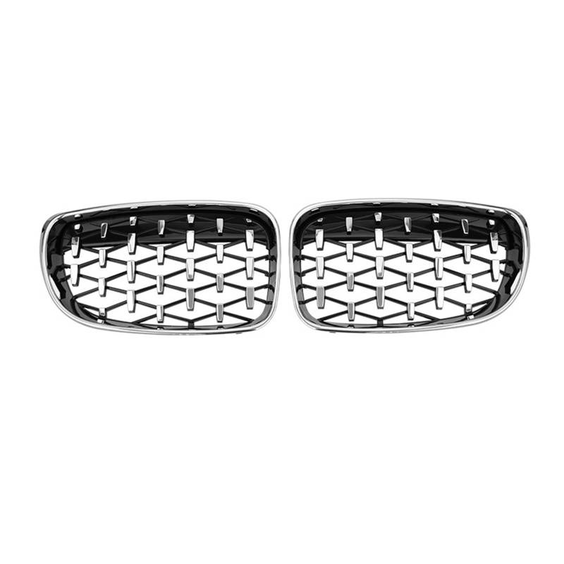 Auto Frontgrill Für E81 E82 E87 E88 128I 130I 135I 1er-Serie 2007-2011 Auto Diamantgrill Frontnieren-Stoßstangengitter Renngrill Silbergrill Kühlergrill(Silber) von RFSHOP