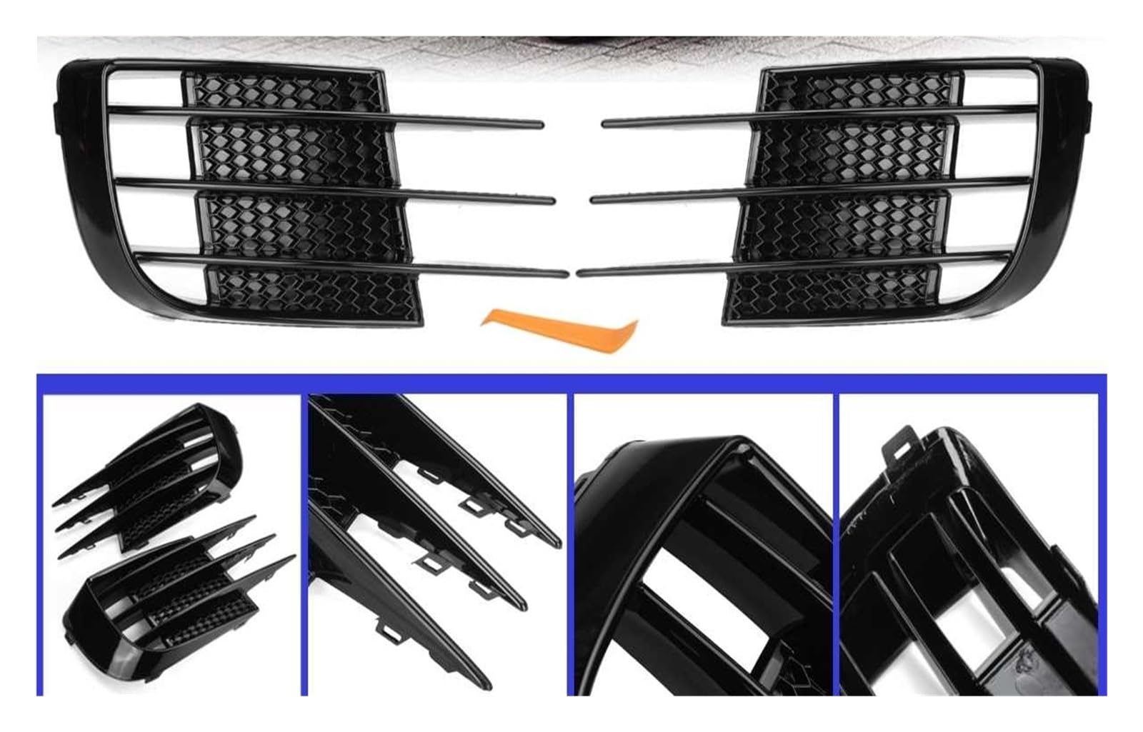 Auto Frontgrill Für VW Für Golf 6 MK6 VI Für GTI Für GTD R R20 2008-2013 Auto Frontstoßstange Nebelscheinwerfer Kühlergrill Spoiler Nebelscheinwerfer Augenbraue Augen Kühlergrill von RFSHOP