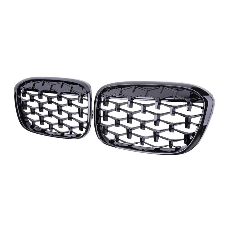 Auto Frontgrill Für X1 F48 F49 2016-2019 Auto Diamant Front Nierengrill Renngrill Glanz Schwarz Grills Zubehör Grills Auto Styling Gitter Kühlergrill(Full Black) von RFSHOP