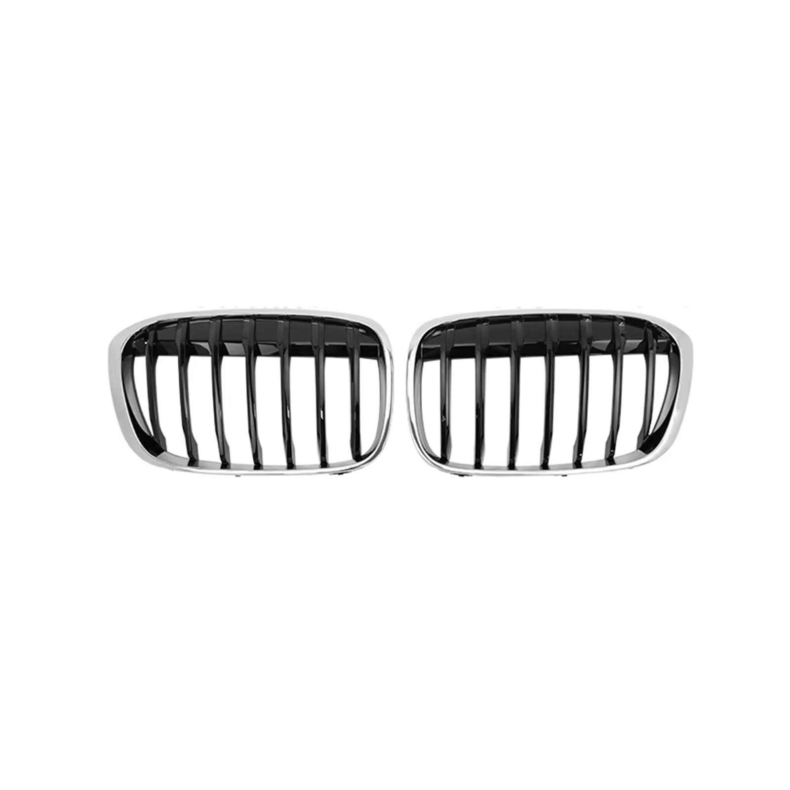 Auto Frontgrill Für X1 F48 F49 2016-2019 Chrom Auto Front Niere Stoßstange Grille Racing Grills Gitter Silber Rahmen Schwarz Core Grill Auto ABS Kühlergrill von RFSHOP