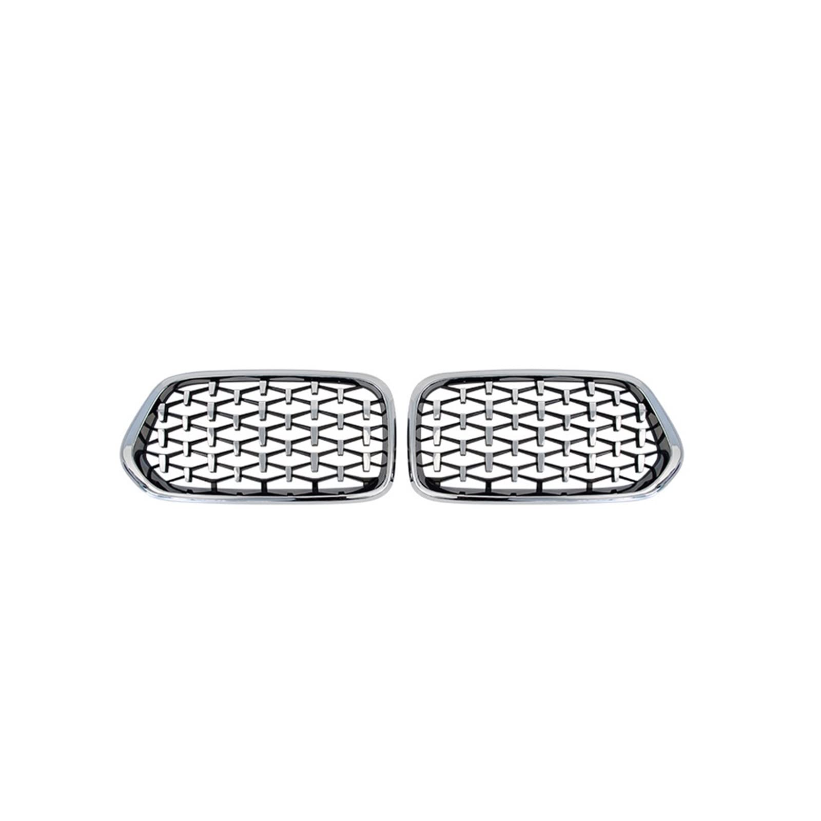 Auto Frontgrill Für X2 F39 2018 2019 2020 2021 Diamant Front Nieren Gitter Nieren Grill Ersatz Meteor Stil ABS Kunststoff Kühlergrill(Silber) von RFSHOP