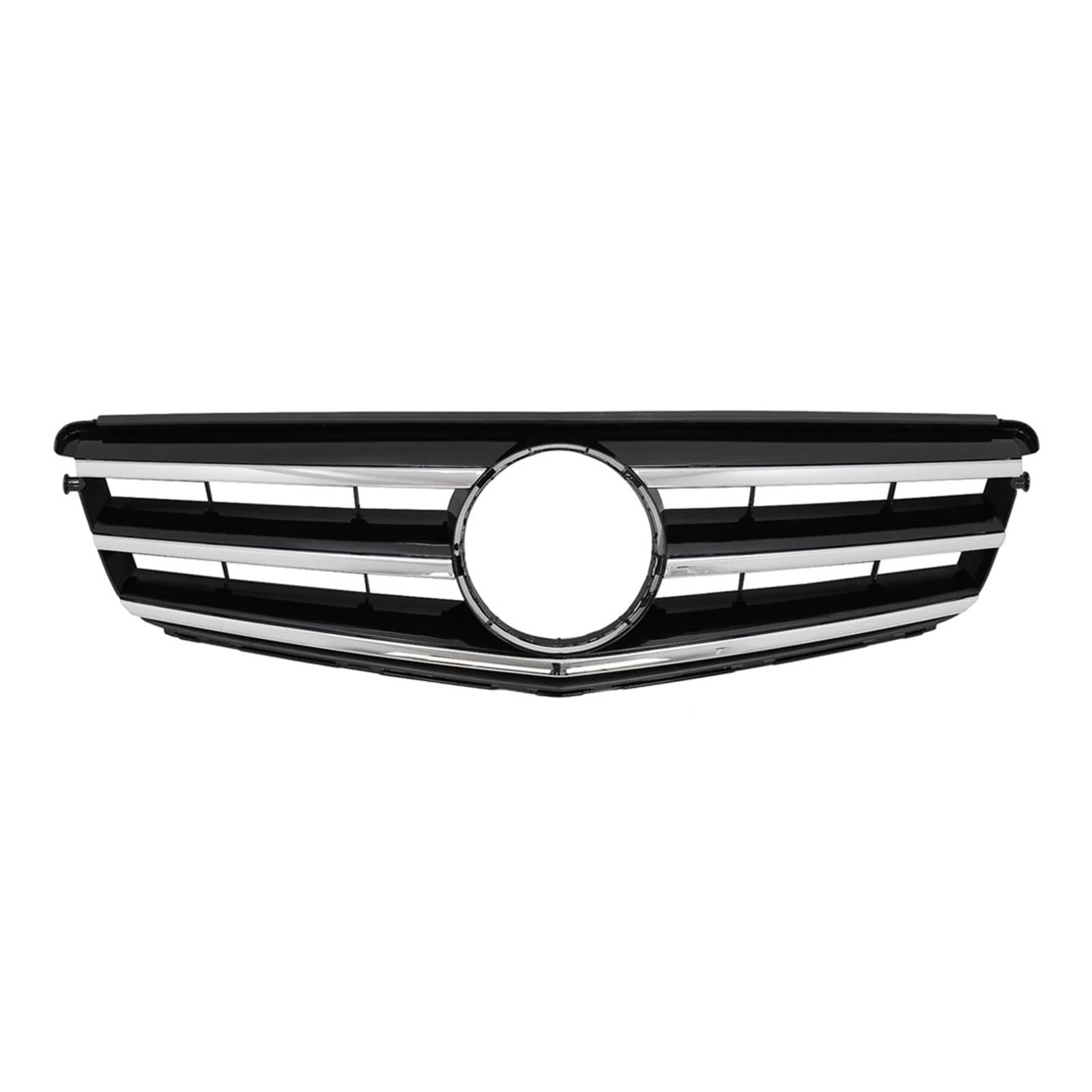 Auto Frontgrill Glänzend Schwarzer Frontgrill Im GTR-Stil, Chrom-Silber-Raute-Grill Für Benz C-Klasse C180 C200 C350 W204 2008 2009 2010 2011 2012 2013 2014 Kühlergrill(Sport-Chrome Black) von RFSHOP