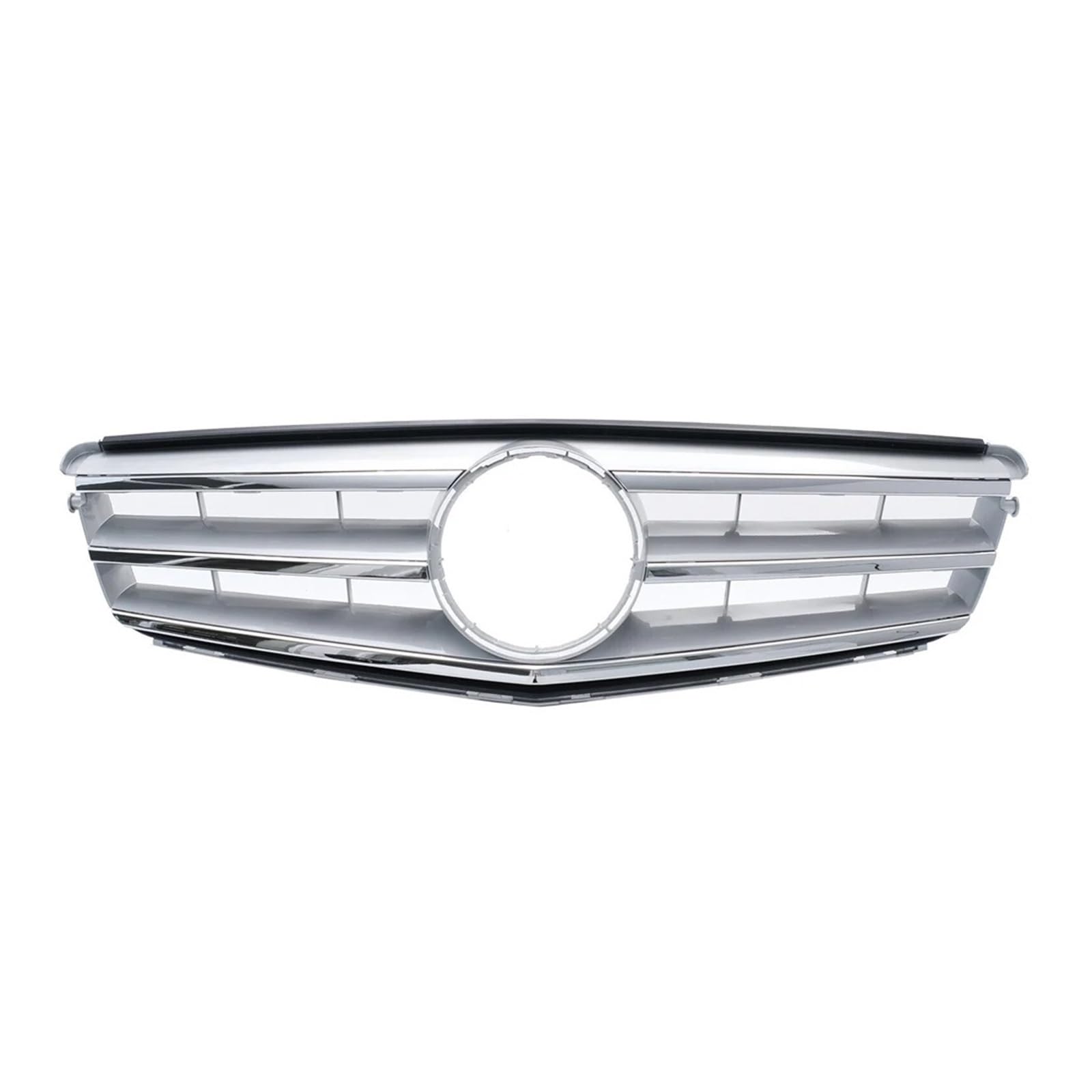 Auto Frontgrill Glänzend Schwarzer Frontgrill Im GTR-Stil, Chrom-Silber-Raute-Grill Für Benz C-Klasse C180 C200 C350 W204 2008 2009 2010 2011 2012 2013 2014 Kühlergrill(Sport-Chrome Silver) von RFSHOP