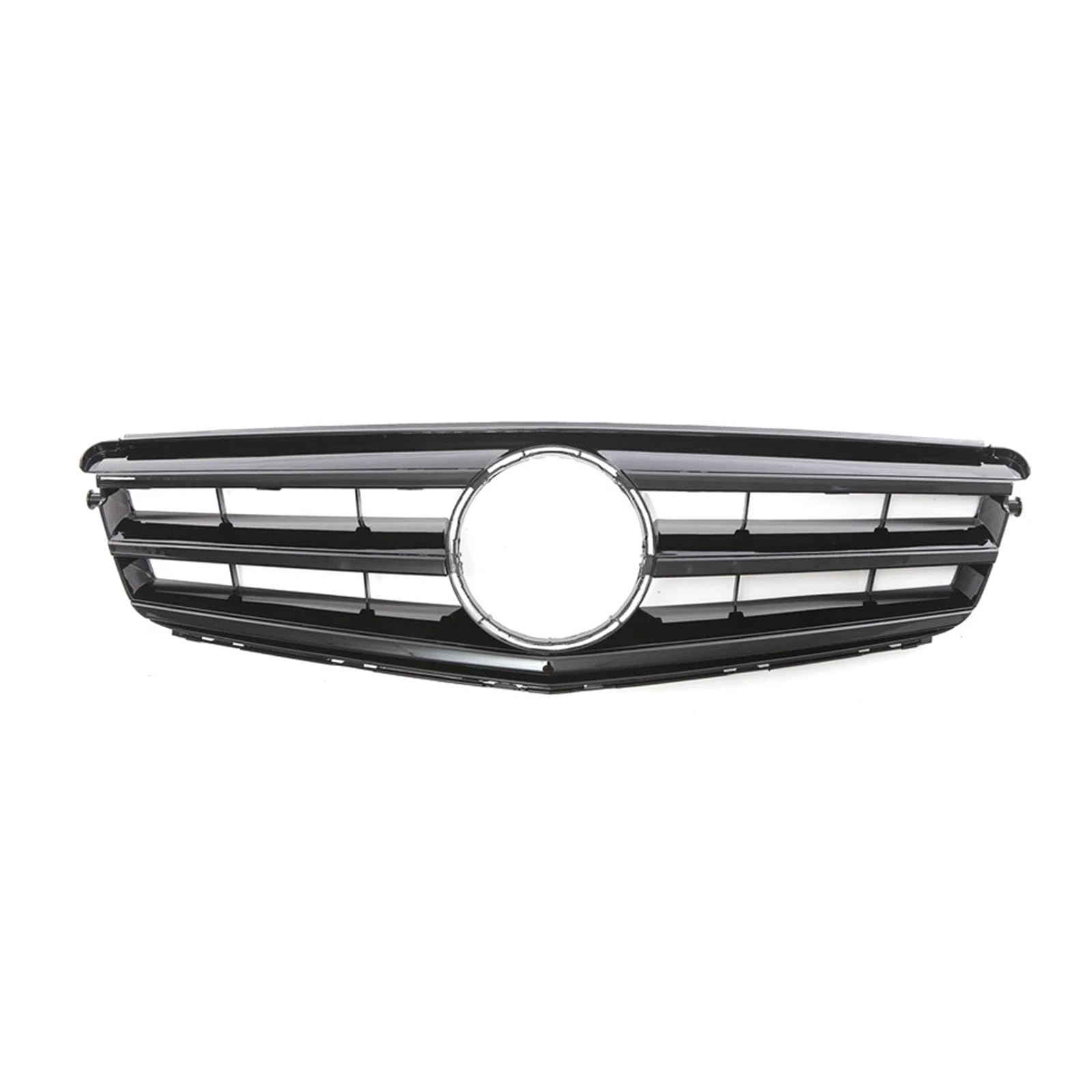 Auto Frontgrill Glänzend Schwarzer Frontgrill Im GTR-Stil, Chrom-Silber-Raute-Grill Für Benz C-Klasse C180 C200 C350 W204 2008 2009 2010 2011 2012 2013 2014 Kühlergrill(Sport-Glossy Black) von RFSHOP