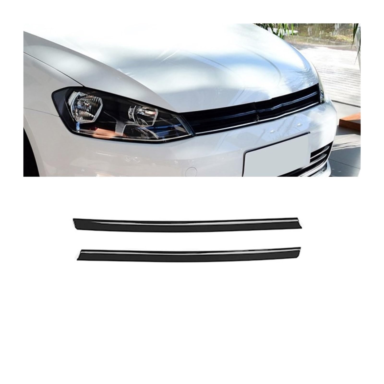 Auto Frontgrill Glänzend Schwarzer Kühlergrillstreifen Für VW Für Golf 7 R-Leitung 7.5 MK7 Stoßstange Grillverkleidung Dekoratives Kühlergrillzubehör Kühlergrill(7 Grille) von RFSHOP