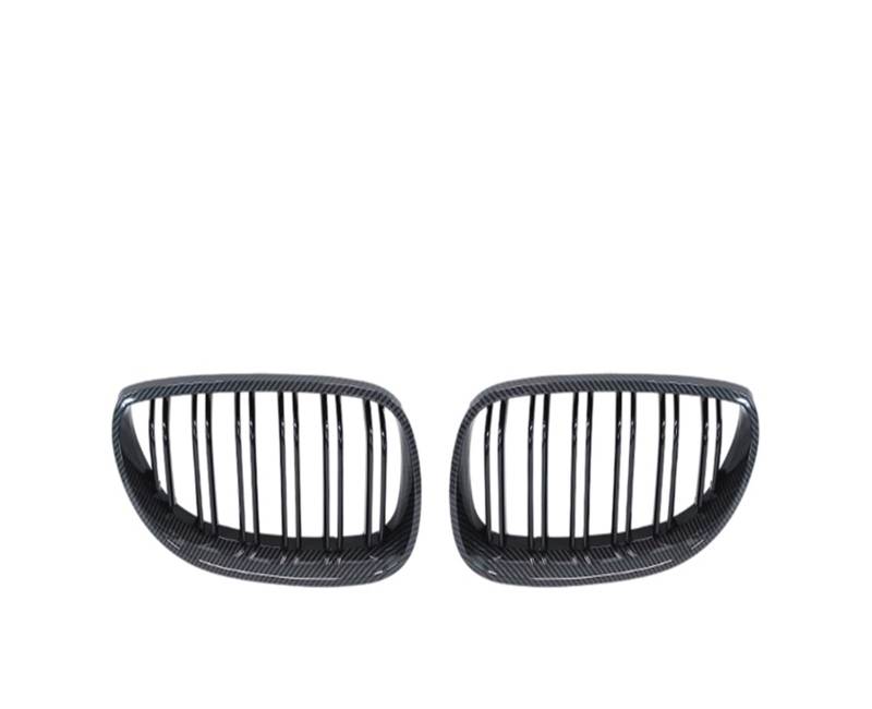 Auto Frontgrill Grill Vorne Niere Sport Gitter Haube Grill Für E60 E61 5 Serie M5 525I 525Xi 528I 528Xi 530I 530Xi 2003-2009 Kühlergrill(Double Line Carbon) von RFSHOP