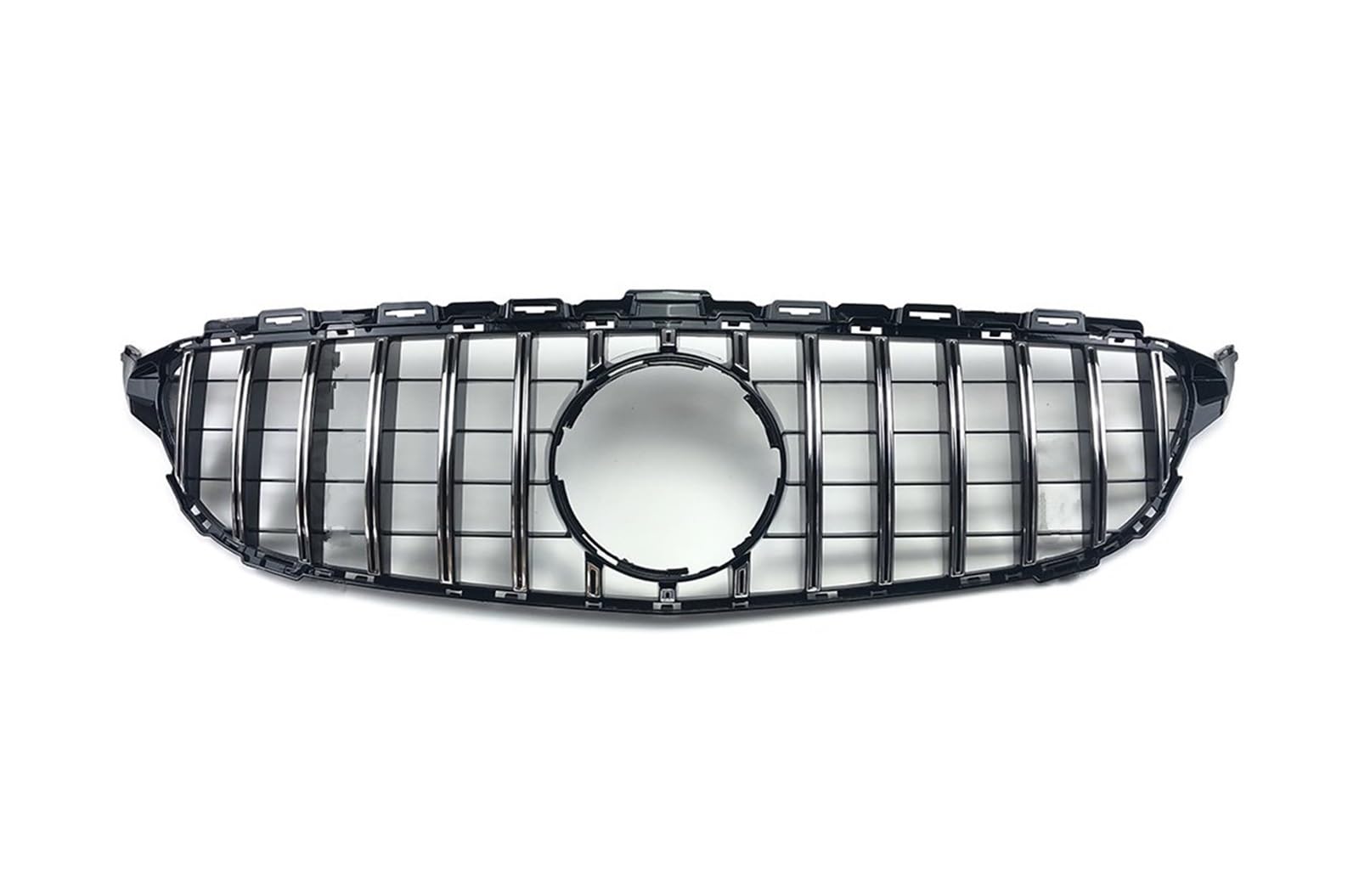 Auto Frontgrill Kühlergrill Stoßstange Grill GT Stil Für Benz W205 S205 C205 C260 C250 C180 C200 C300 2014 2015 2016-2021 Sport Tuning Refit Kühlergrill(14-18 Chrome Silvery) von RFSHOP