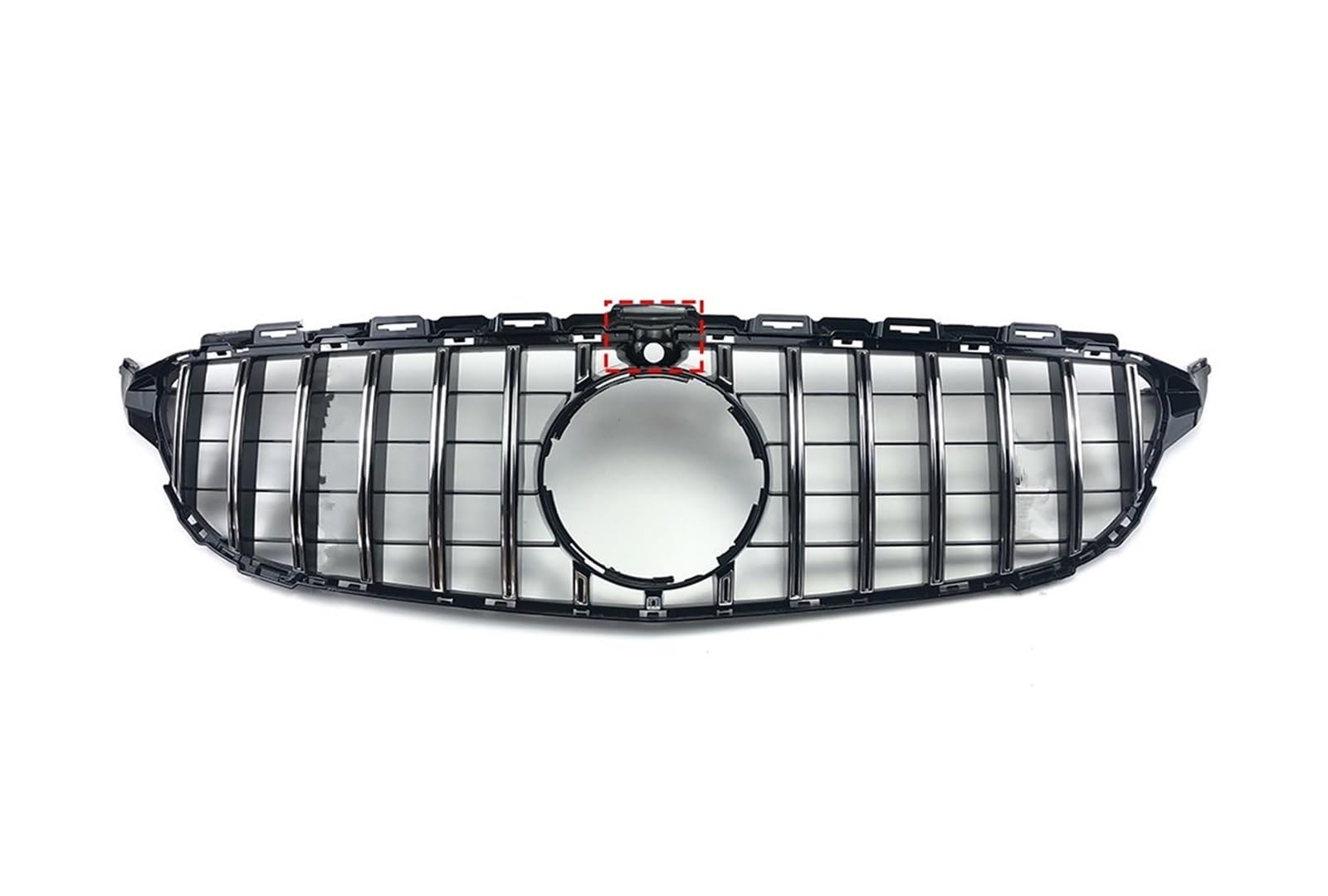 Auto Frontgrill Kühlergrill Stoßstange Grill GT Stil Für Benz W205 S205 C205 C260 C250 C180 C200 C300 2014 2015 2016-2021 Sport Tuning Refit Kühlergrill(14-18Silver with Cam) von RFSHOP