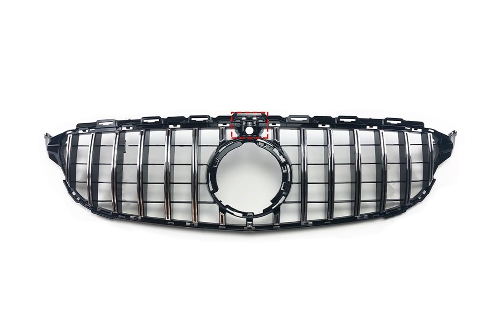 Auto Frontgrill Kühlergrill Stoßstange Grill GT Stil Für Benz W205 S205 C205 C260 C250 C180 C200 C300 2014 2015 2016-2021 Sport Tuning Refit Kühlergrill(19-21Silver with Cam) von RFSHOP