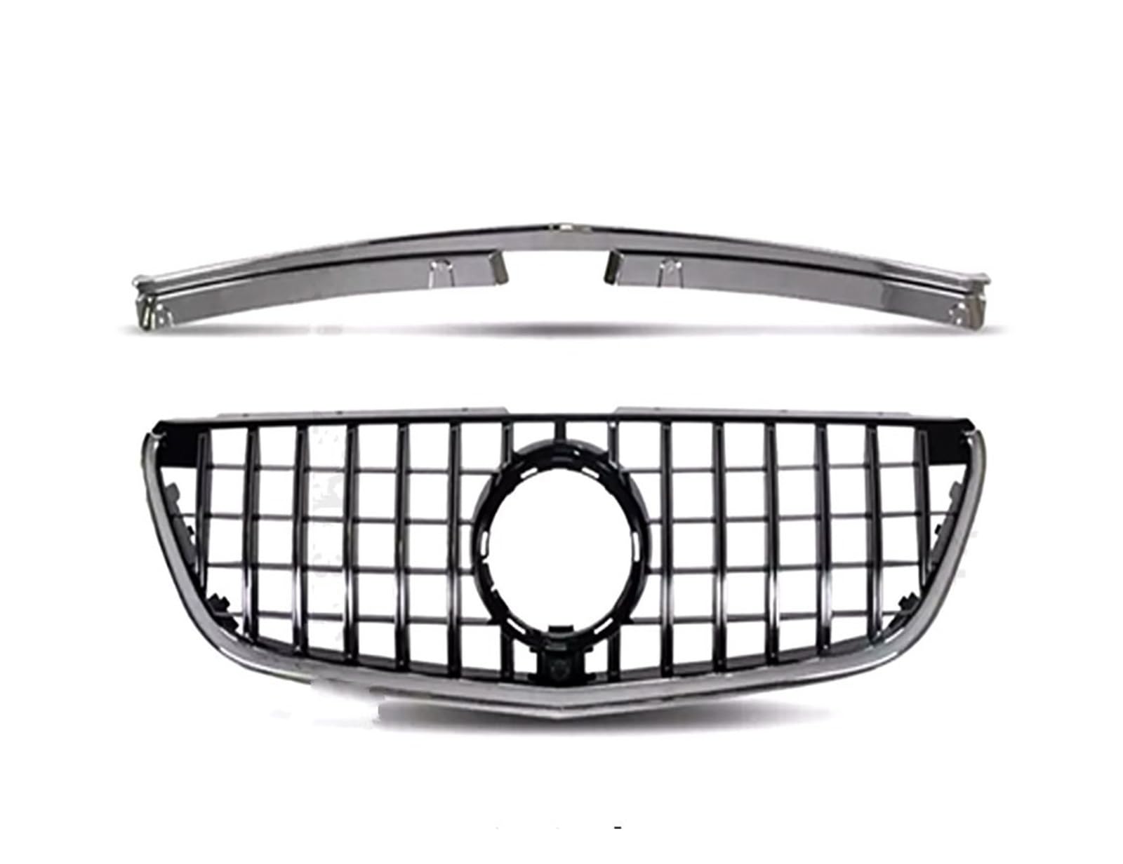 Auto Frontgrill Upgrade Fronteinlass Stoßstangengrill Racing Grill GT Diamond Facelift W447 Für Benz V Vito 2015 2016 2017 2018 2019 Tuning Kühlergrill(Vito GT Silvery) von RFSHOP