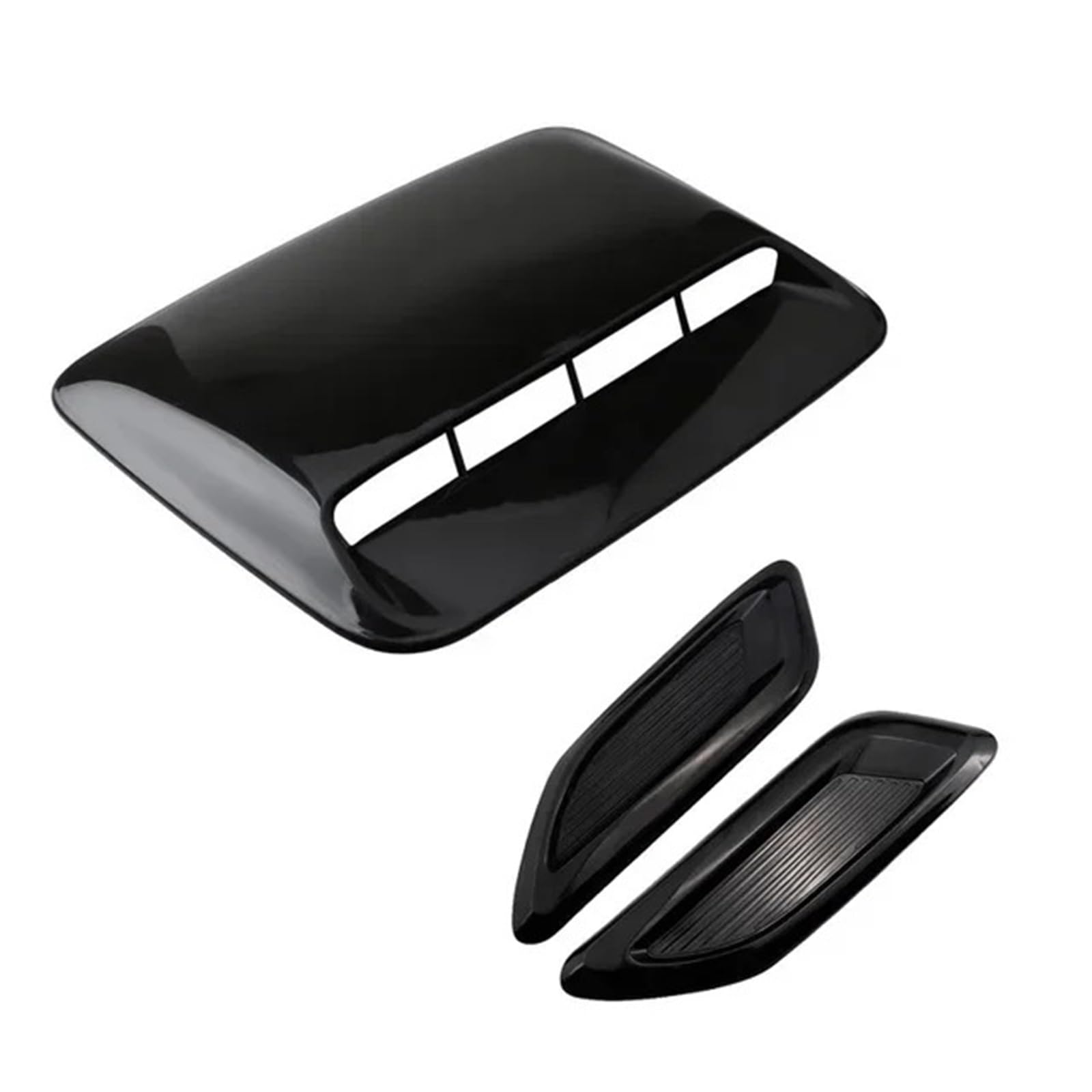 Auto-Luftansaugrohr Universal Air Outlet Abckung Koration Trim Kunststoff Auto Hood Scoop Gefälschte Air Flow Intake Vent Abckungen Auto Außen Zubehör Lufteinlässe(3PCS Black) von RFSHOP