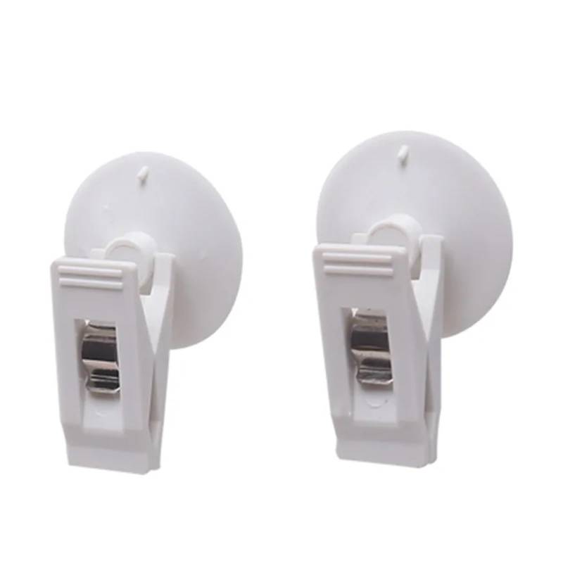 Autofenster Sonnenschutz 1 Paar Für Sonnenschutz Vorhang Handtuch Ticket Auto Innenfenster Clip Halterung Schwarz Saugnapf Clip Kunststoff Sucker Abnehmbare Halterung Solljusskydd(2pcs White) von RFSHOP