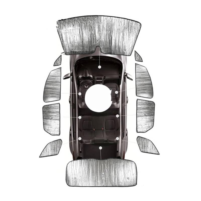 Autofenster Sonnenschutz Auto-Sonnenschutz, Sonnenblende, Frontscheibe, Anti-UV, Auto-Sonnenschutz, Für VW Für Touareg 2019 2020 2021, Autozubehör Solljusskydd(All 12 PCS) von RFSHOP