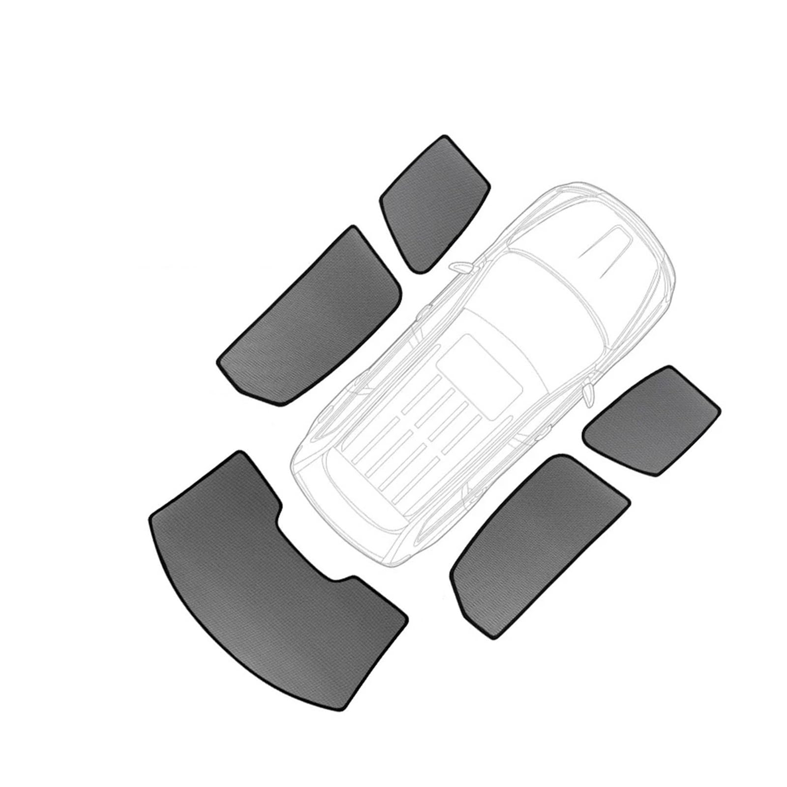 Autofenster Sonnenschutz Auto-Sonnenschutz Windschutzscheibe, Vorhang Die Rückseite des Babyfensters, Für VW Für T-Cross Für TCROSS 2019 2020 2021 2022 2023 2024 Solljusskydd(5pcs) von RFSHOP