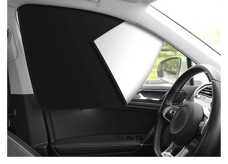 Autofenster Sonnenschutz Sonnenschutzblock Sommer Sonnenschutz Blackout Titan Silber Magnetische Autovorhänge Magnetische Saugnapf Blickdichte Autoseitendatei Solljusskydd(Rear Curtains 2pcs) von RFSHOP