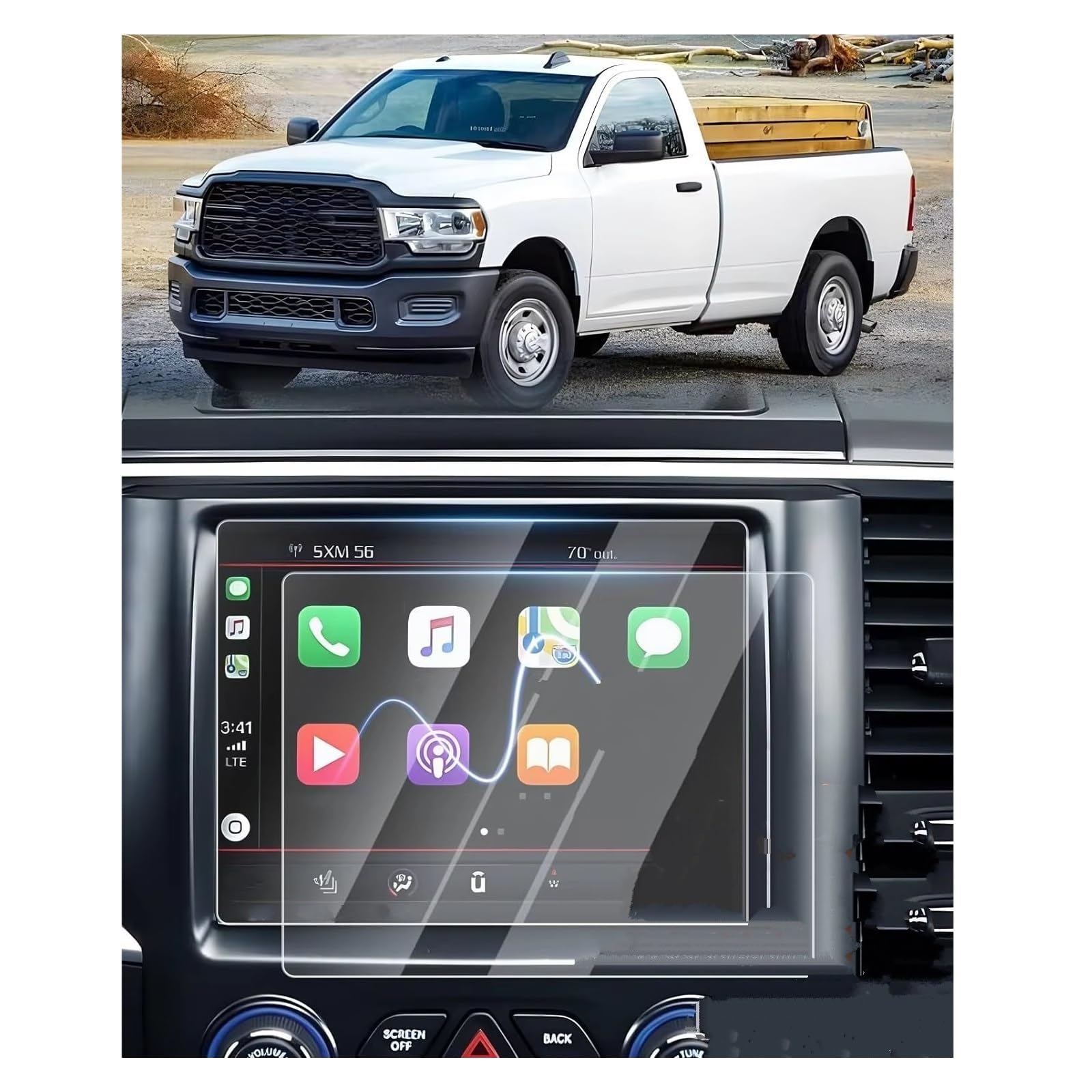 Displayschutzfolie Für Dodge Ram 1500 2500 3500 2013-2024 Navigation Gehärtetem Glas 8,4 Zoll GPS Screen Protector Displayschutzfolie Displayschutz von RFSHOP