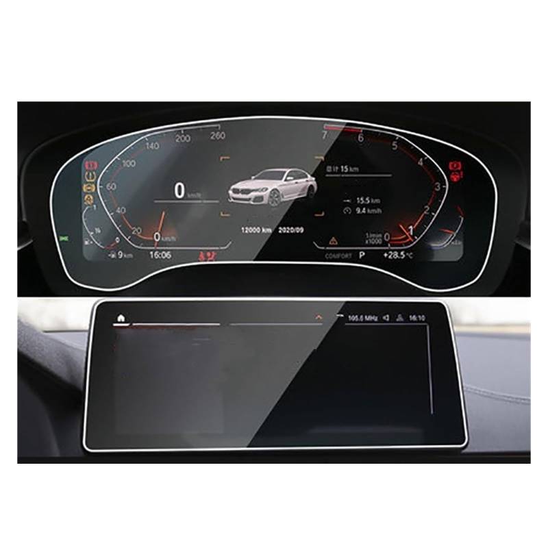 Displayschutzfolie Für G30 G31 Serie 5 2021 CarNavigation Instrume LCD Bildschirm Gehärtetem Glas Schutz Film Anti-Scratch Zubehör 12,5 Zoll Displayschutz von RFSHOP