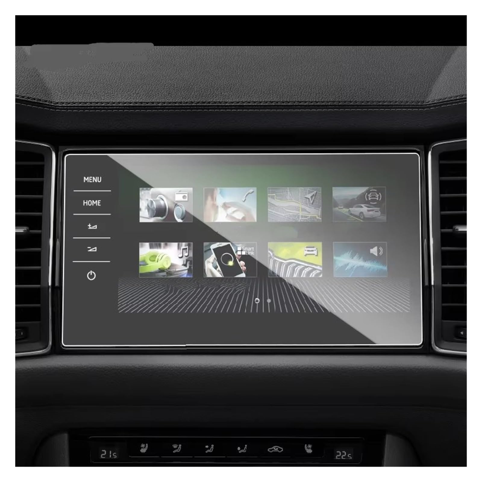 Displayschutzfolie Für Skoda Für Kodiaq Für GT 2019-2021 Auto-GPS-Navigationsfolie LCD-Bildschirm Gehärtetes Glas Schutzfolie Anti-Kratzfolie Zubehör Displayschutz von RFSHOP