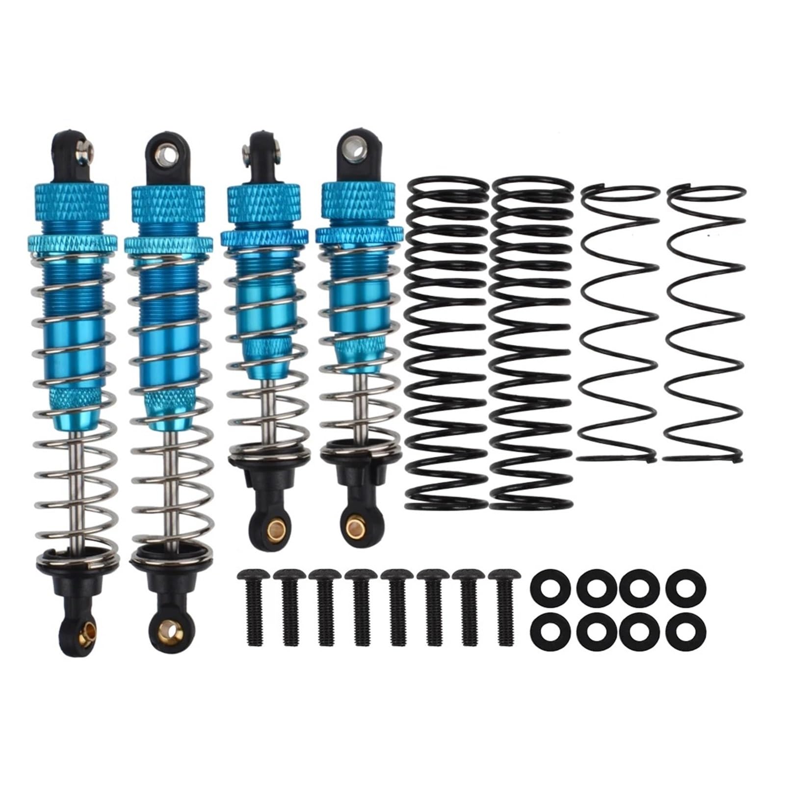 Federbeine Stoßdämpfer Vorne Hinten Schocks Dämpfer Kit Für Tamiya Für DT-02 DF-02 DT-03 TT-02B 1/10 RC Buggy Auto Chassis Upgrade Teile Aluminium Stoßdämpfer(Blau) von RFSHOP