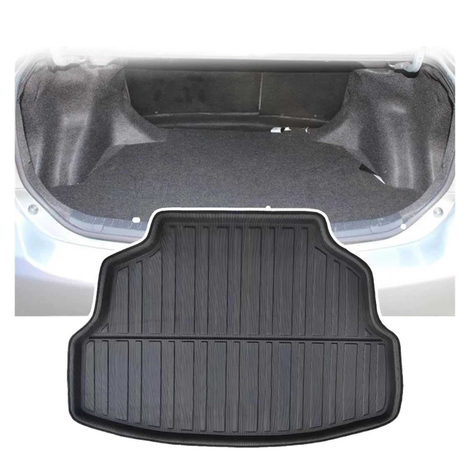 Kofferraummatte Kofferraumwanne 3D Eva Für Toyota Für Corolla E140 E150 2007 2008 2009 2010 2011 2012 2013 Auto Boden Trunk Mat Cargo-Abdeckung Wasserdicht Teppich Lagerung Pad von RFSHOP