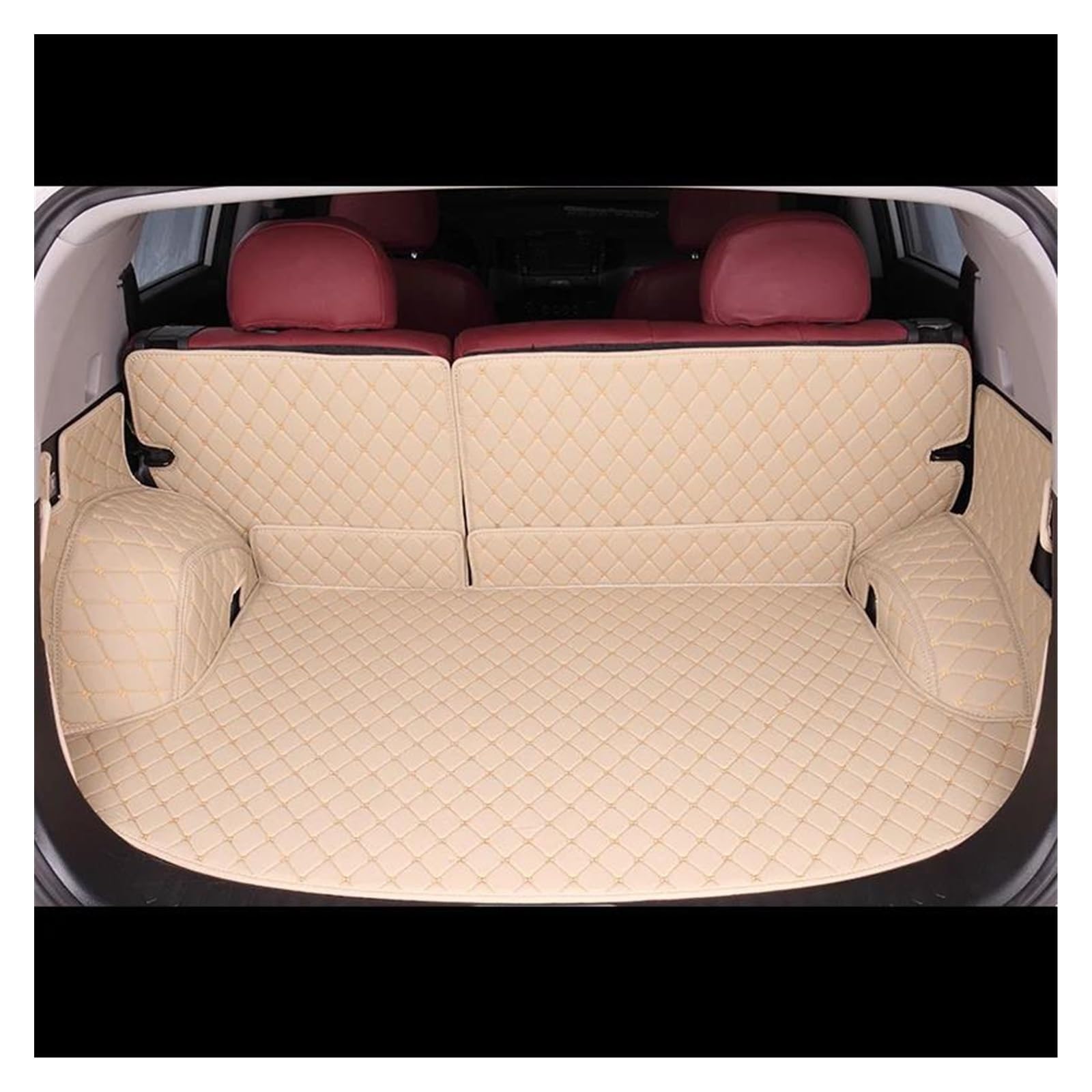 Kofferraummatte Kofferraumwanne 5 Sitze Für Dacia Für Jogger 2021 2022 2023 2024 Auto Cargo Liner Pads Auto Boot Teppich Custom Car Trunk Matten(Beige) von RFSHOP