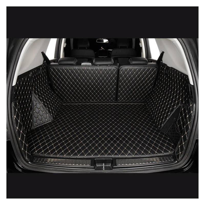 Kofferraummatte Kofferraumwanne 5 Sitze Für Dacia Für Jogger 2021 2022 2023 2024 Auto Cargo Liner Pads Auto Boot Teppich Custom Car Trunk Matten(Black beige) von RFSHOP