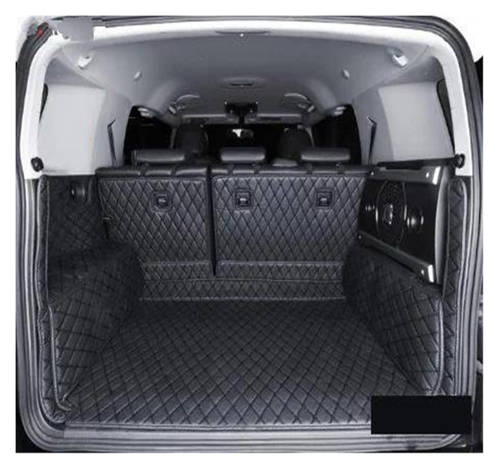 Kofferraummatte Kofferraumwanne Auto-Kofferraummatte Cargo-Liner Leder Für Toyota Für FJ Für Cruiser 2008 2009 2010 2011 2012 2013 2014 2015 2016 2017 2018 2019(Schwarz,B) von RFSHOP