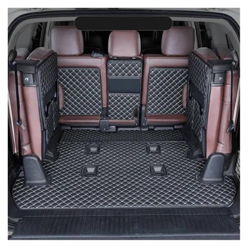 Kofferraummatte Kofferraumwanne Auto-Kofferraummatten Leder Für Land Für Cruiser 200 2017 2018 Anti-Schmutz-Schutzschale Cargo Liner Zubehör Styling(Black beige,B) von RFSHOP