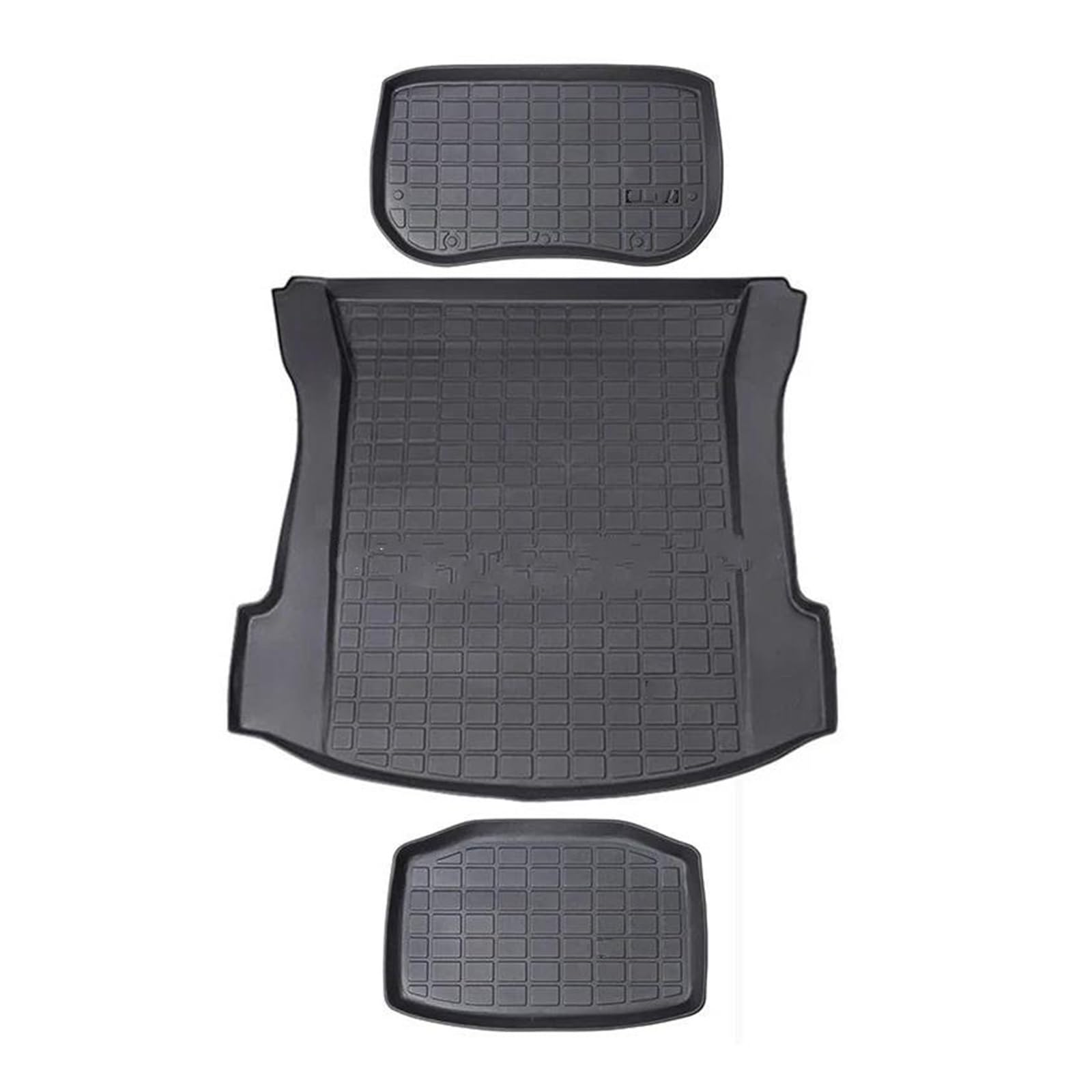 Kofferraummatte Kofferraumwanne Cargo Liner Set Für Tesla Für Modell 3 2021-2023 Allwetter-Kofferraummatten Teppich Schützen Vordere/untere Kofferraumwannen von RFSHOP