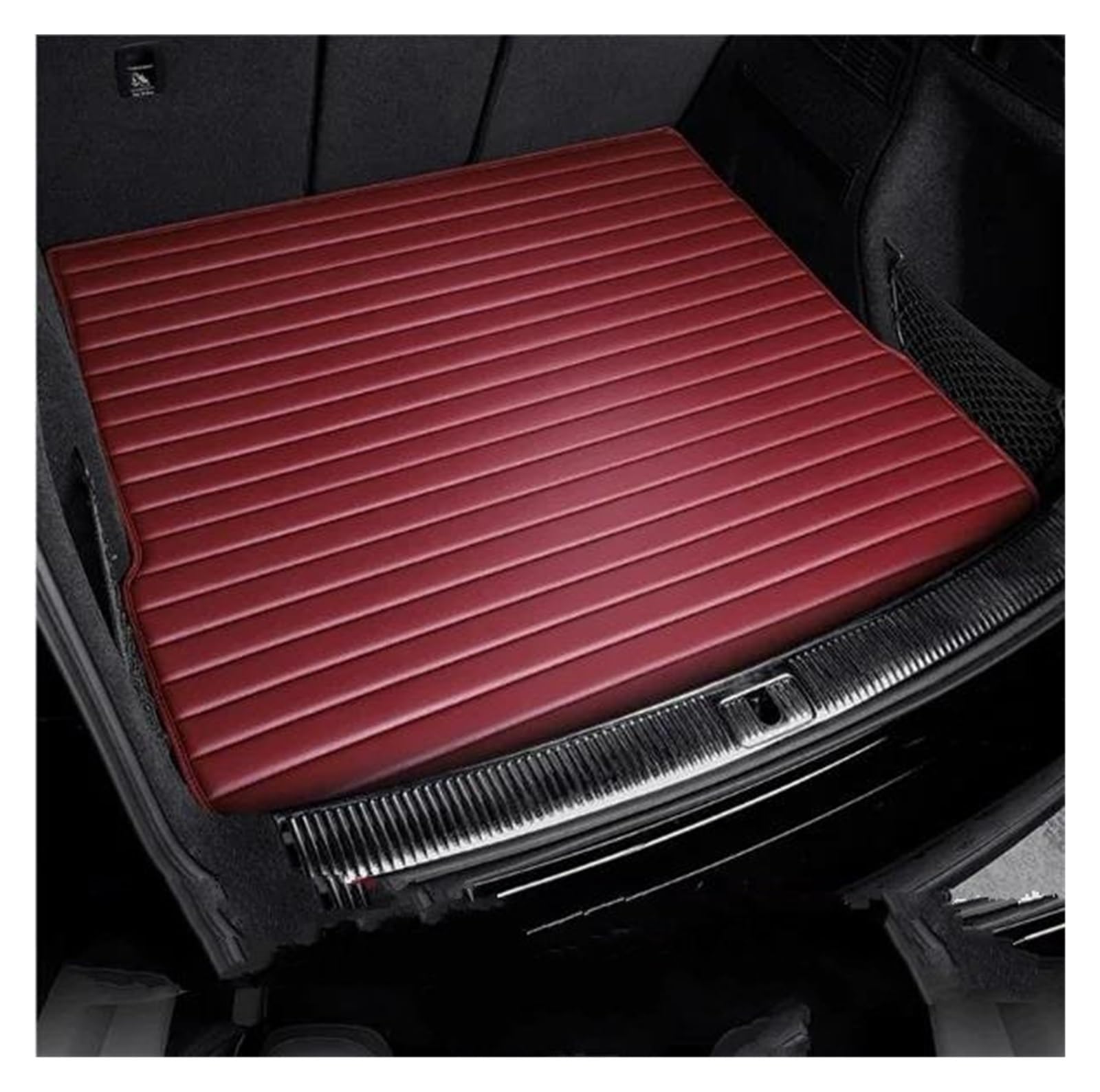 Kofferraummatte Kofferraumwanne Für EHS 2022 Für MG Gestreiften Leder Custom Car Stamm Matte Zubehör Innen Details Teppich(Wine red) von RFSHOP