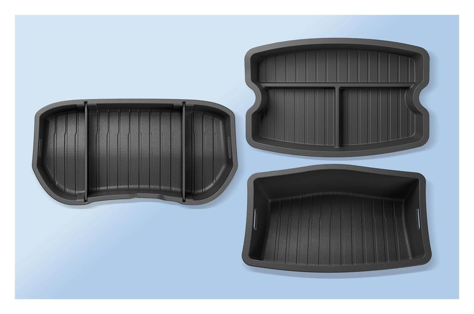 Kofferraummatte Kofferraumwanne Für Tesla Für Modell 3 Aufbewahrungsbox Den Vorderen Kofferraum Organizer-Ablagematte Für Highland 2024 Aufbewahrungspad Den Hinteren Kofferraum(Front Rear 3PCS) von RFSHOP