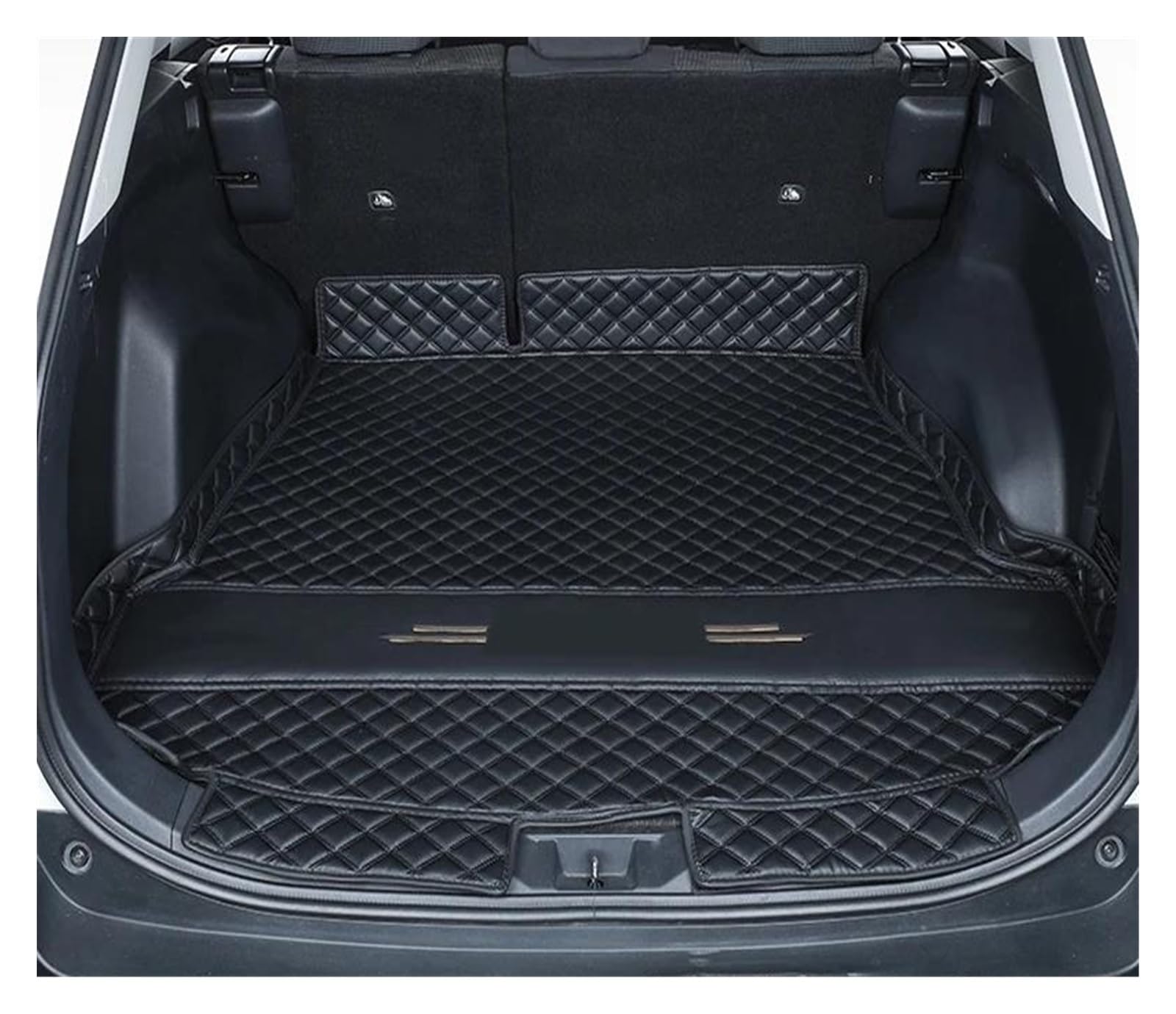 Kofferraummatte Kofferraumwanne Für Toyota Für RAV4 XA50 Für RAV 4 Für Hybrid 2019 2020 2021 2022 2023 2024 Custom Car Trunk Mat Cargo Liner Boot Teppich Zubehör(Black 1pcs) von RFSHOP