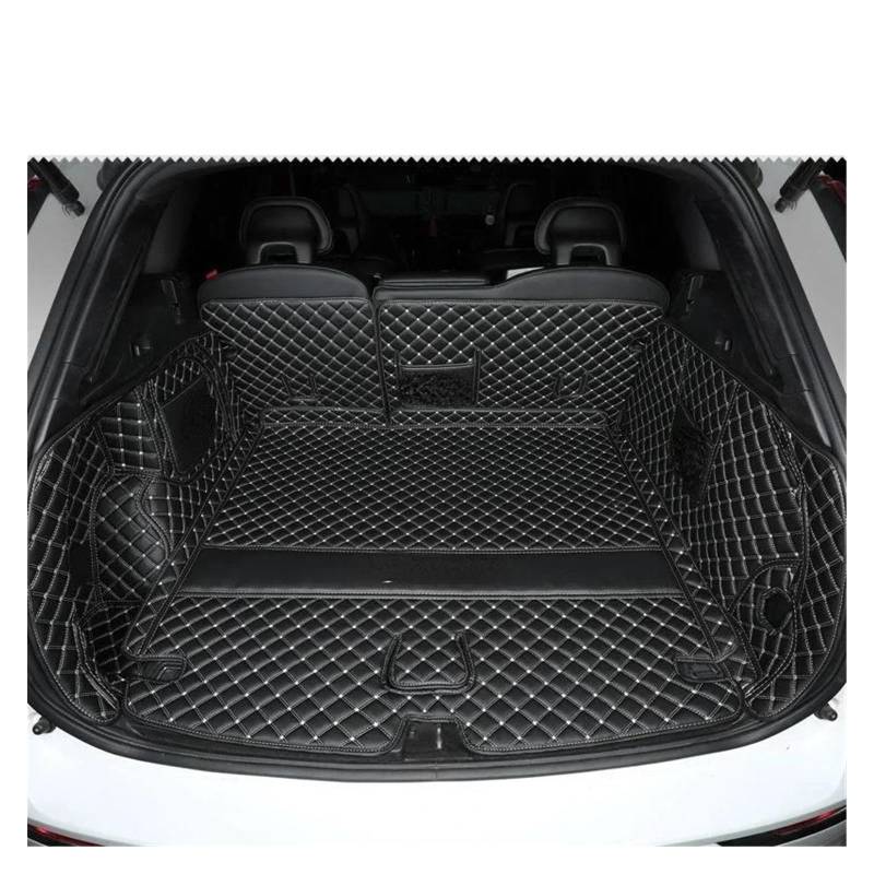 Kofferraummatte Kofferraumwanne Für Volvo Für XC60 2018 2019 2020 2021 2022 2023 2024 Kofferraummatte Schutzpolster Leder Innenraum Cargo Liner Auto Styling Zubehör(Black White,B) von RFSHOP